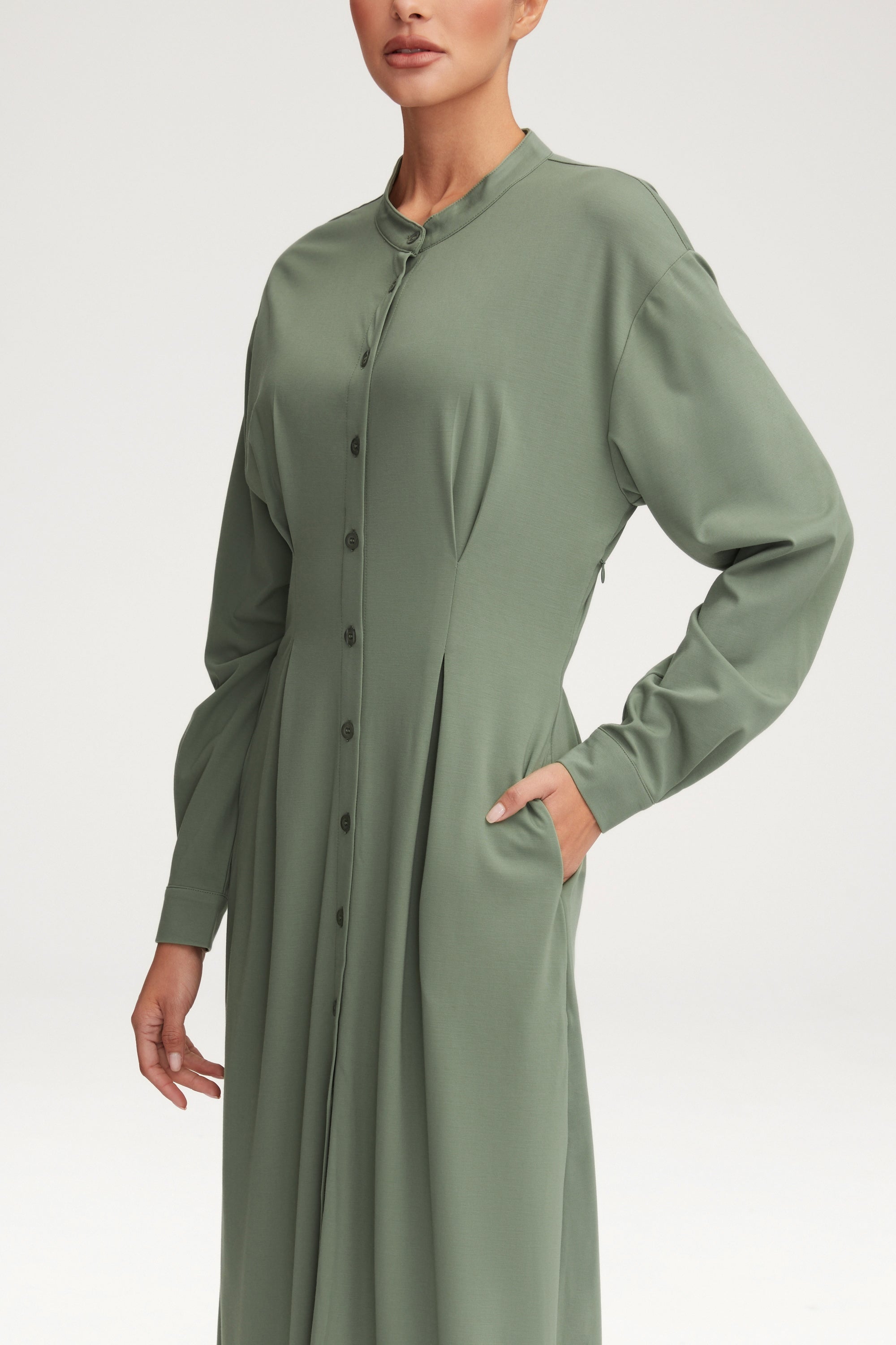 Ivy Jersey Button Down Maxi Dress - Sage Clothing saigonodysseyhotel 