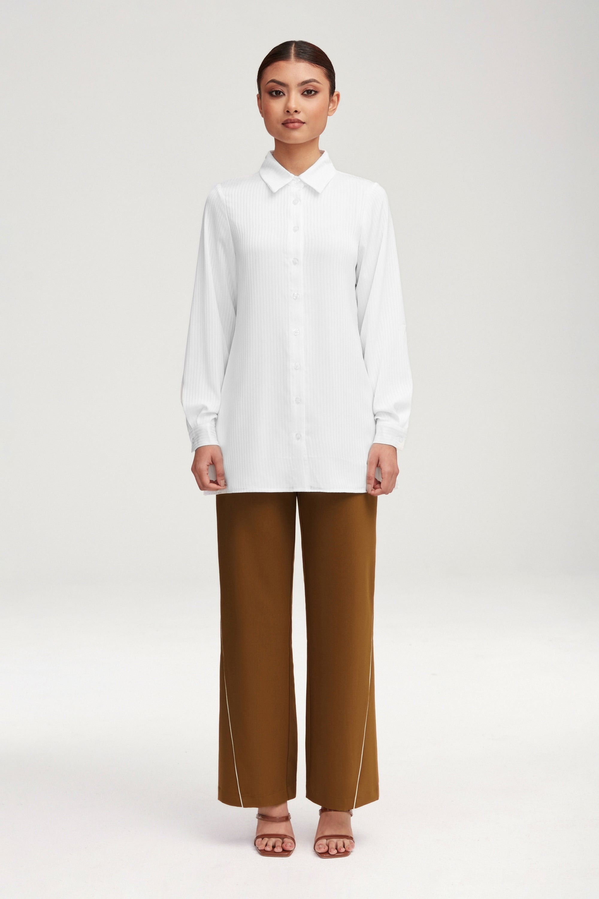 Jaserah Button Down Top - White Clothing Veiled 