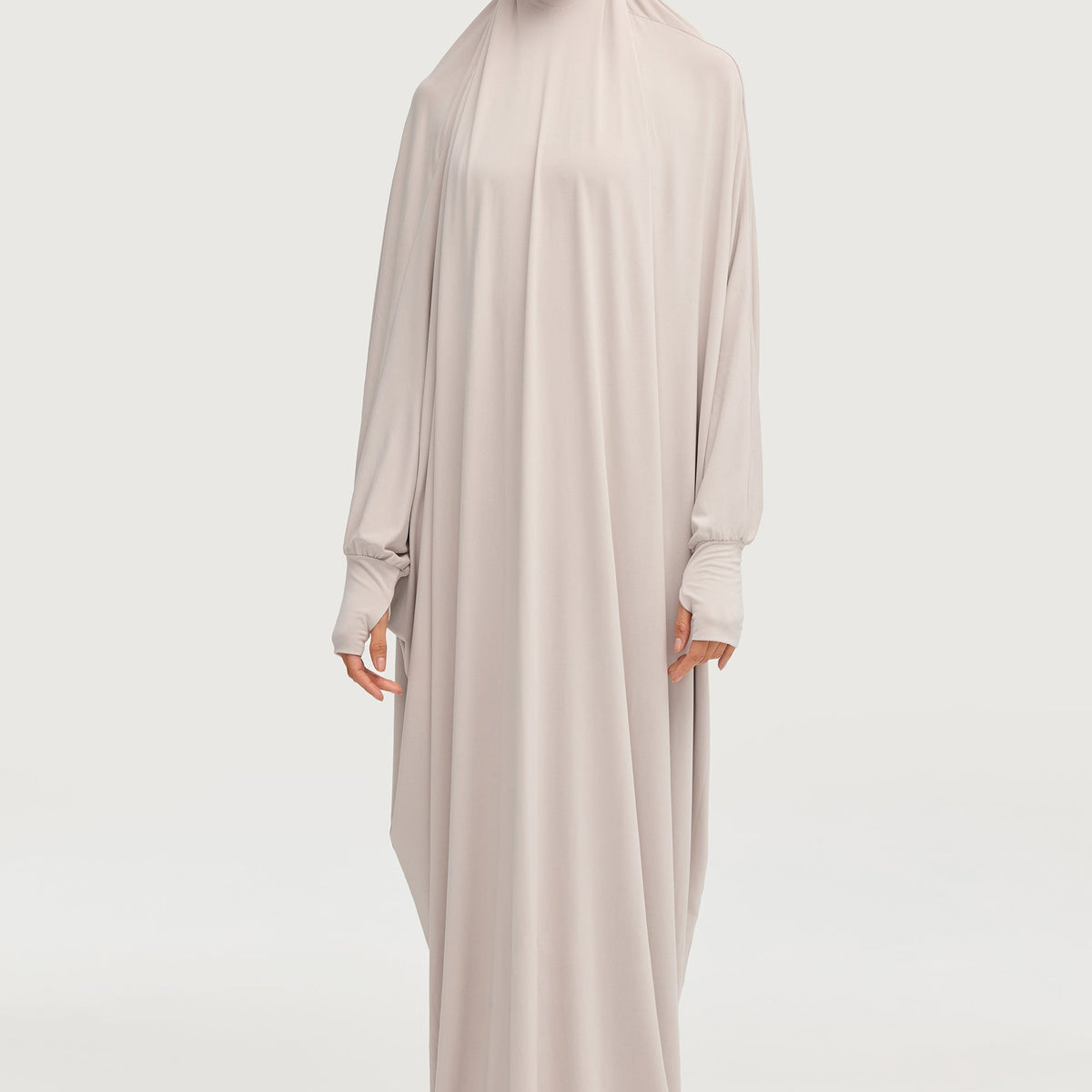 jersey dress abaya Cupro Prayer Jilbab satin maxi dress with scarf styling