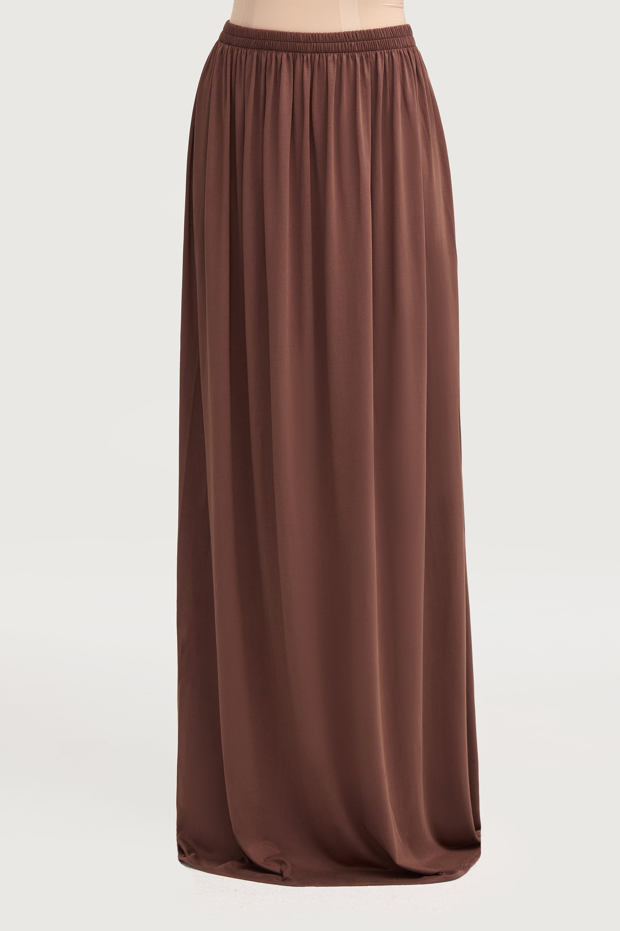 Jersey Cupro Prayer Jilbab & Skirt Set - Brown Sets Veiled Collection 