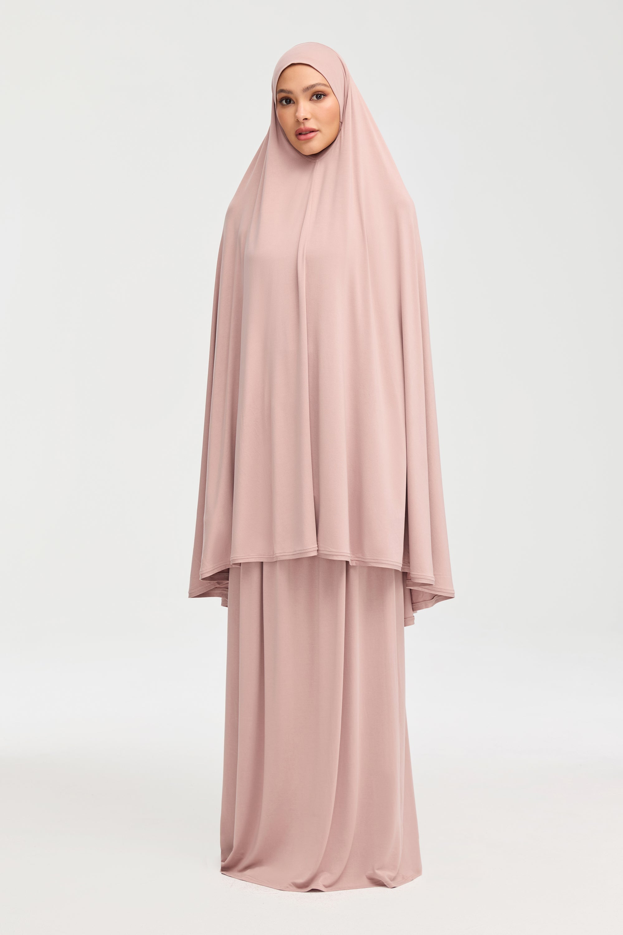 Jersey Cupro Two Piece Prayer Set - Dusty Mauve Sets Veiled Collection 