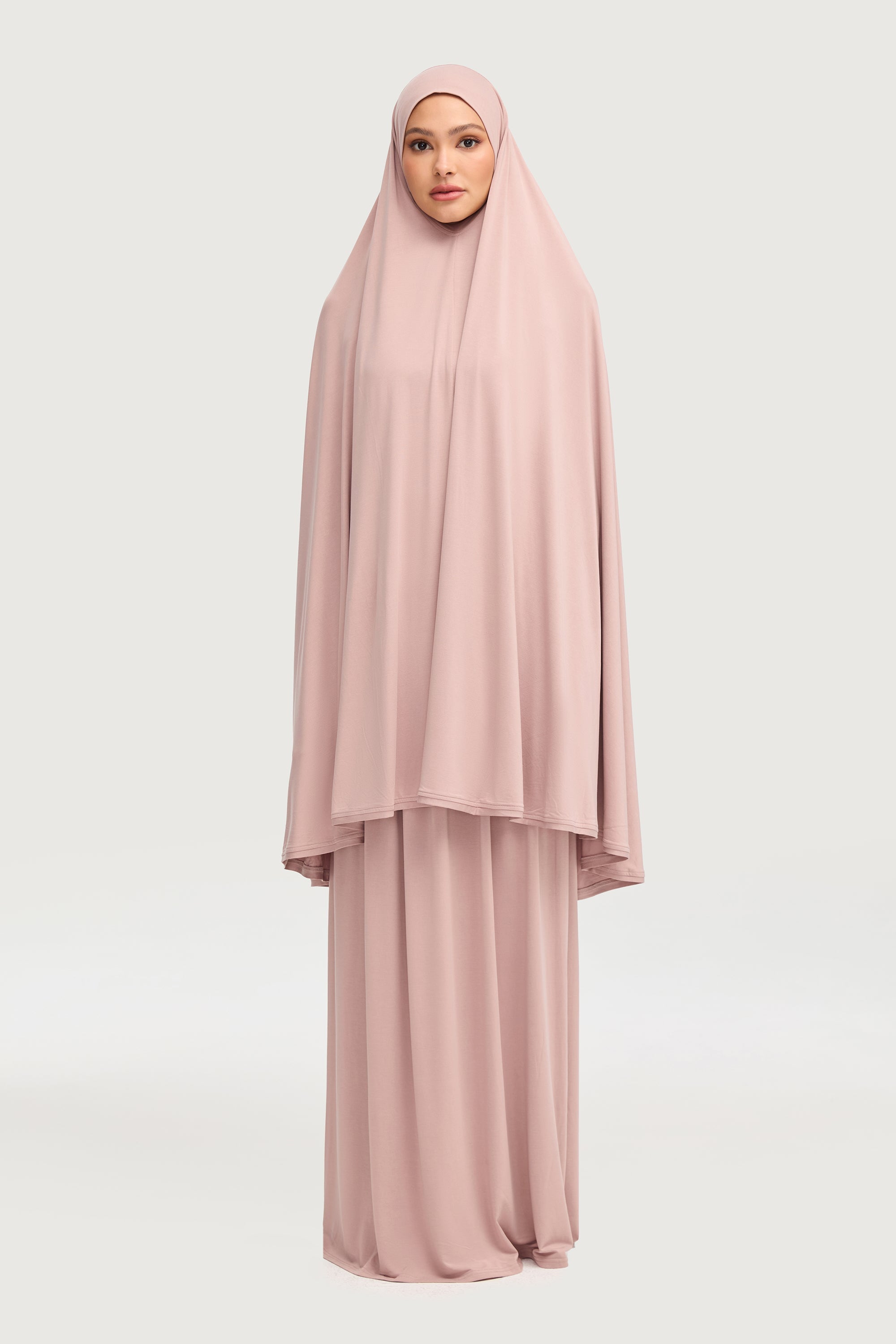 Jersey Cupro Two Piece Prayer Set - Dusty Mauve Sets Veiled Collection 