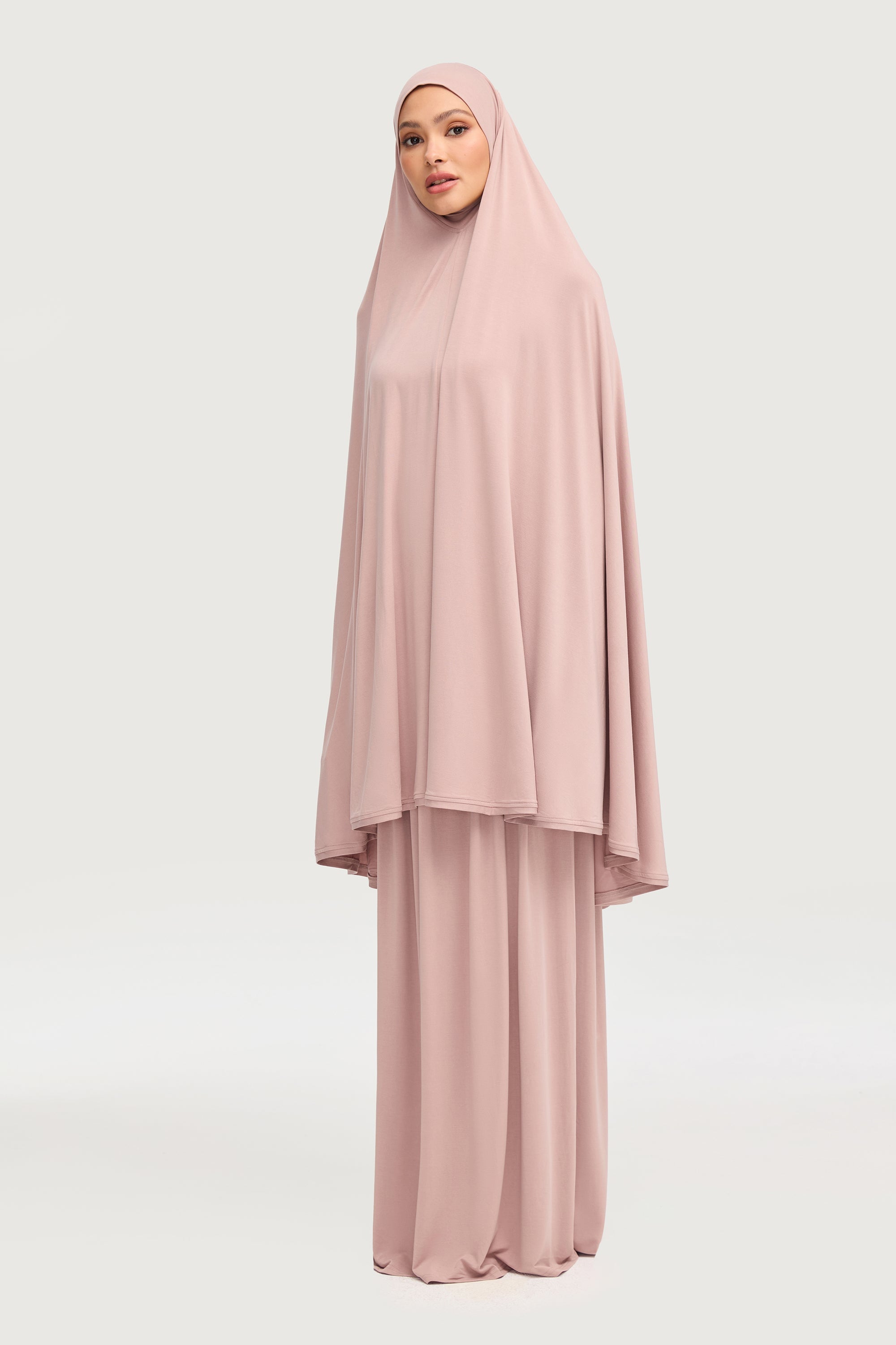 Jersey Cupro Two Piece Prayer Set - Dusty Mauve Sets Veiled Collection 