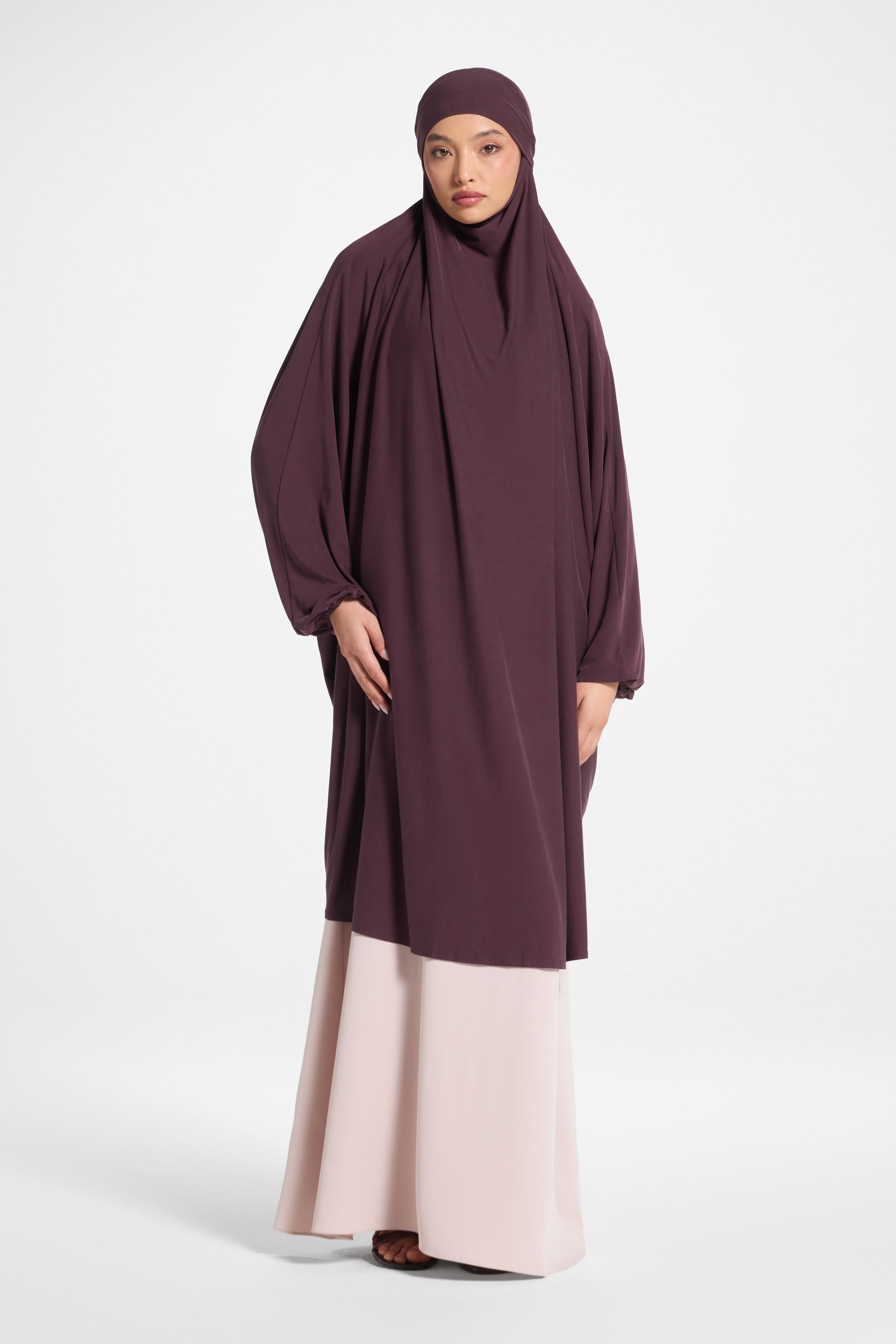 Jersey Jilbab Prayer Top - Plum Abayas Veiled 