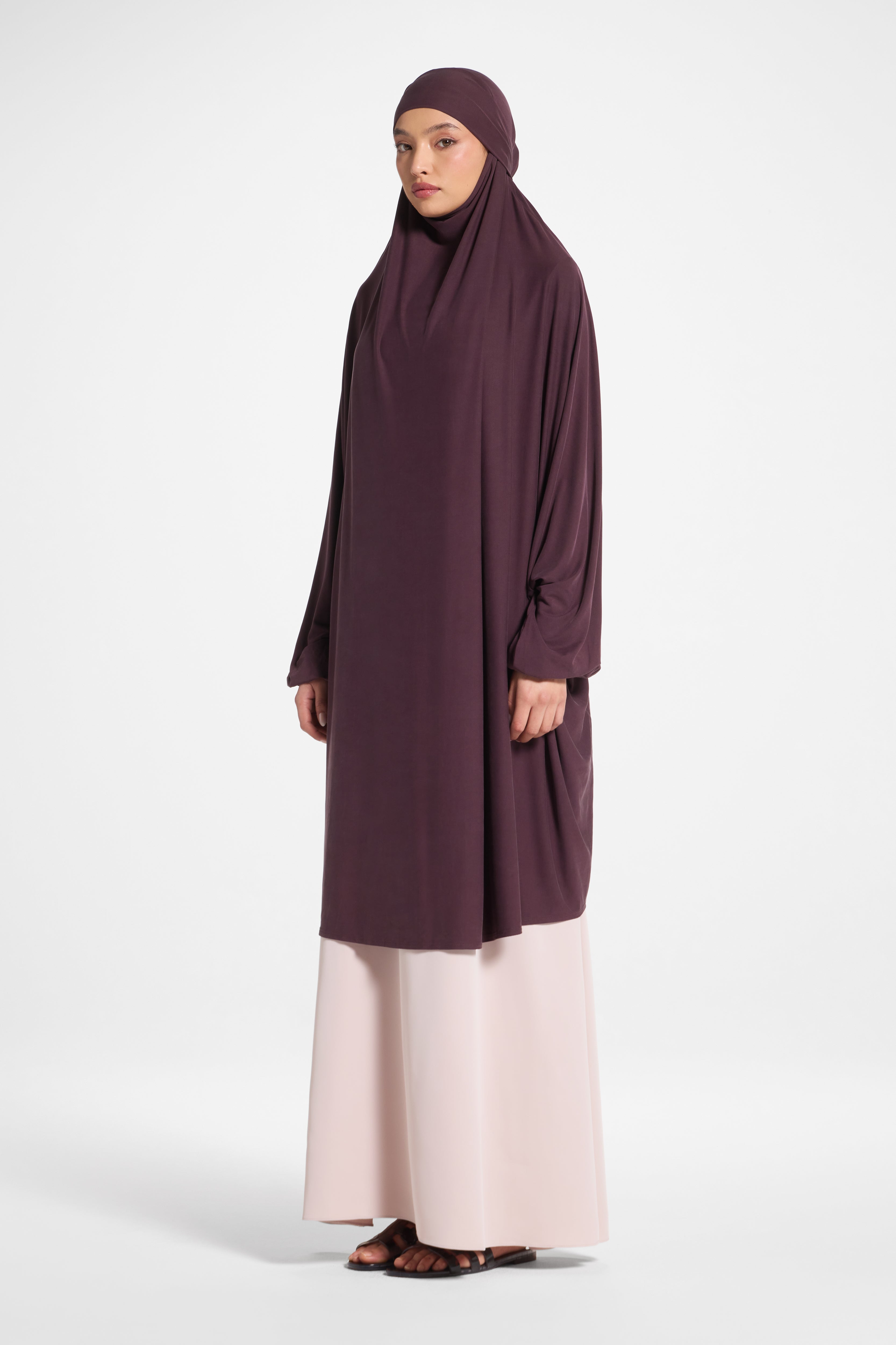 Jersey Jilbab Prayer Top - Plum Abayas Veiled 