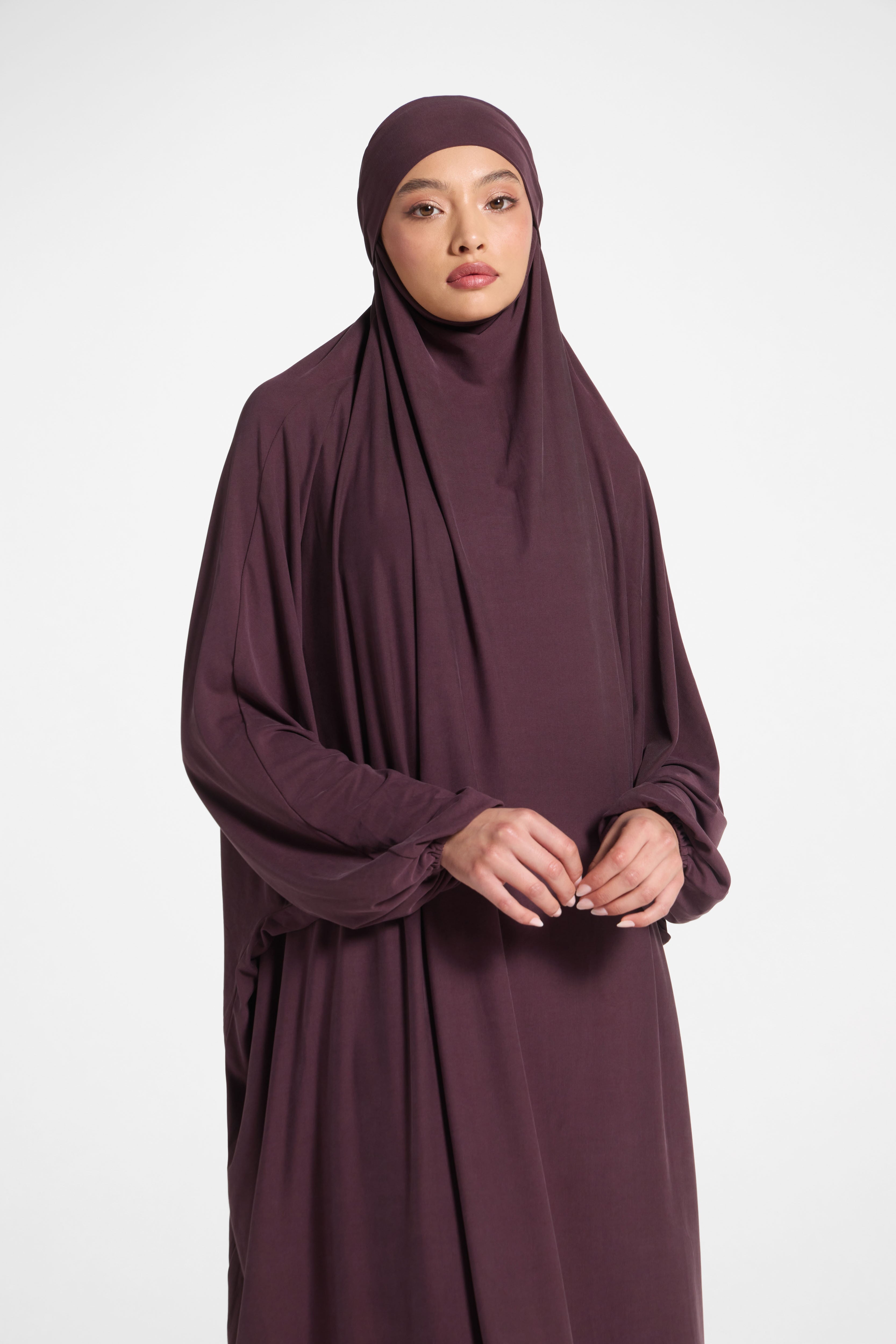 Jersey Jilbab Prayer Top - Plum Abayas Veiled 