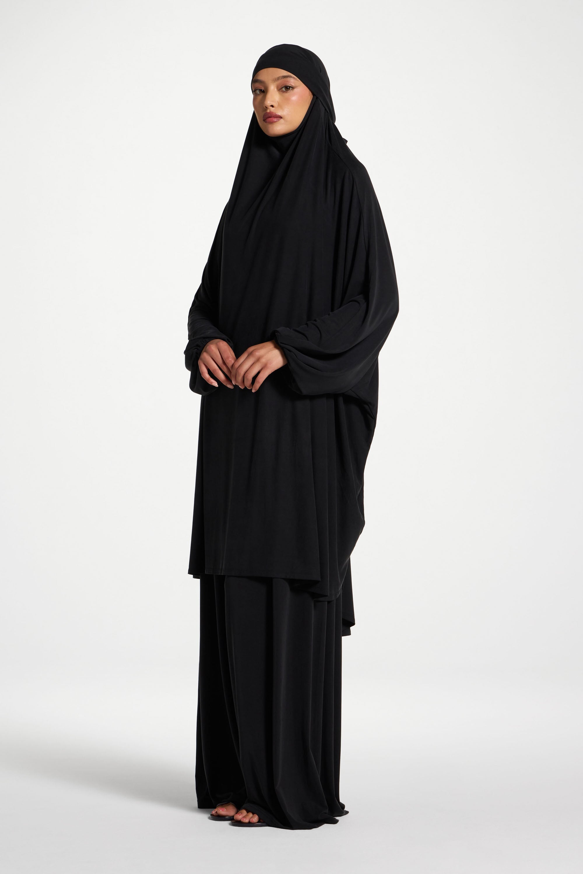 Jersey Prayer Top & Pants Set - Black Abayas Veiled 