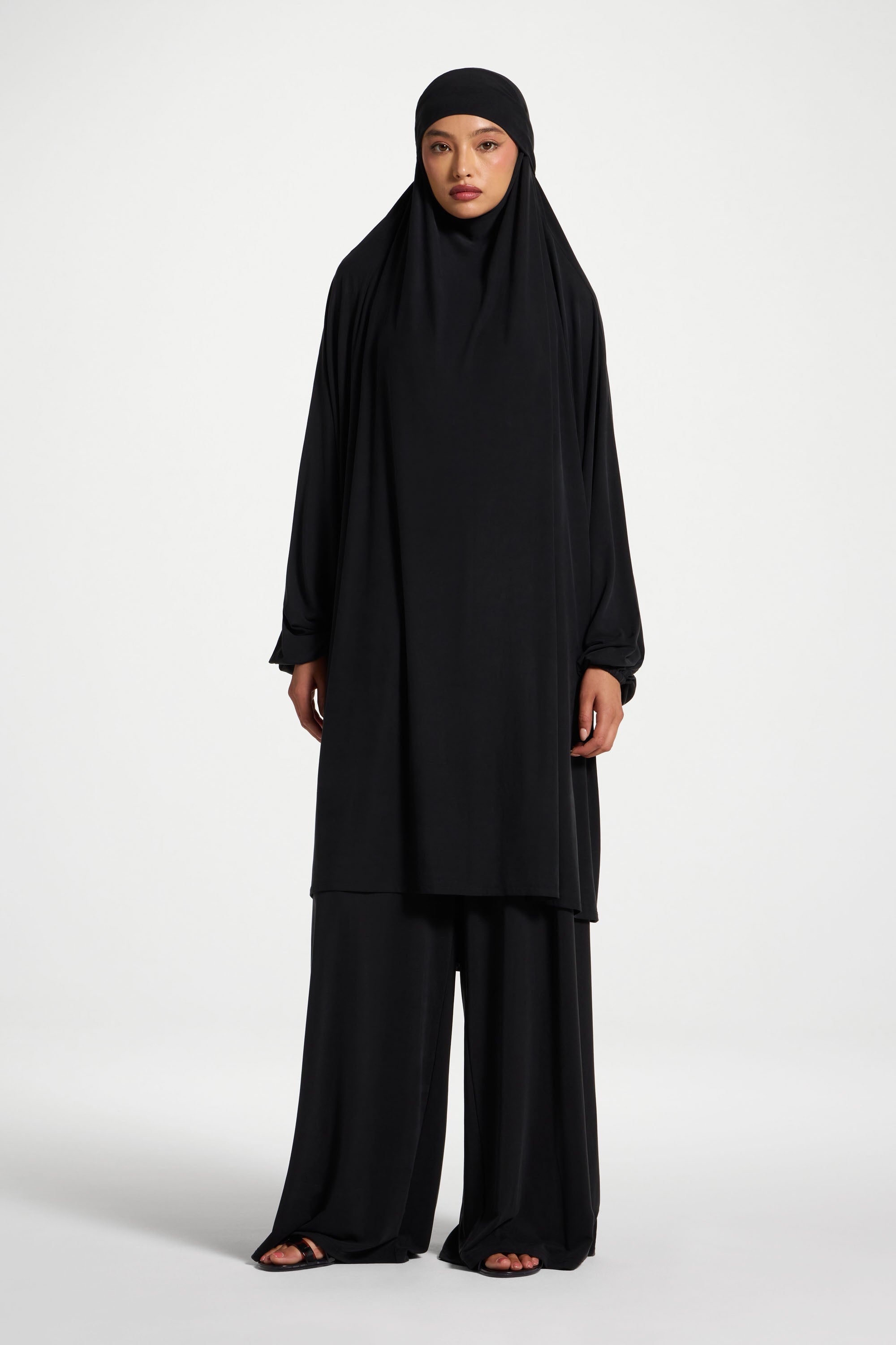 Jersey Prayer Top & Pants Set - Black Abayas Veiled 