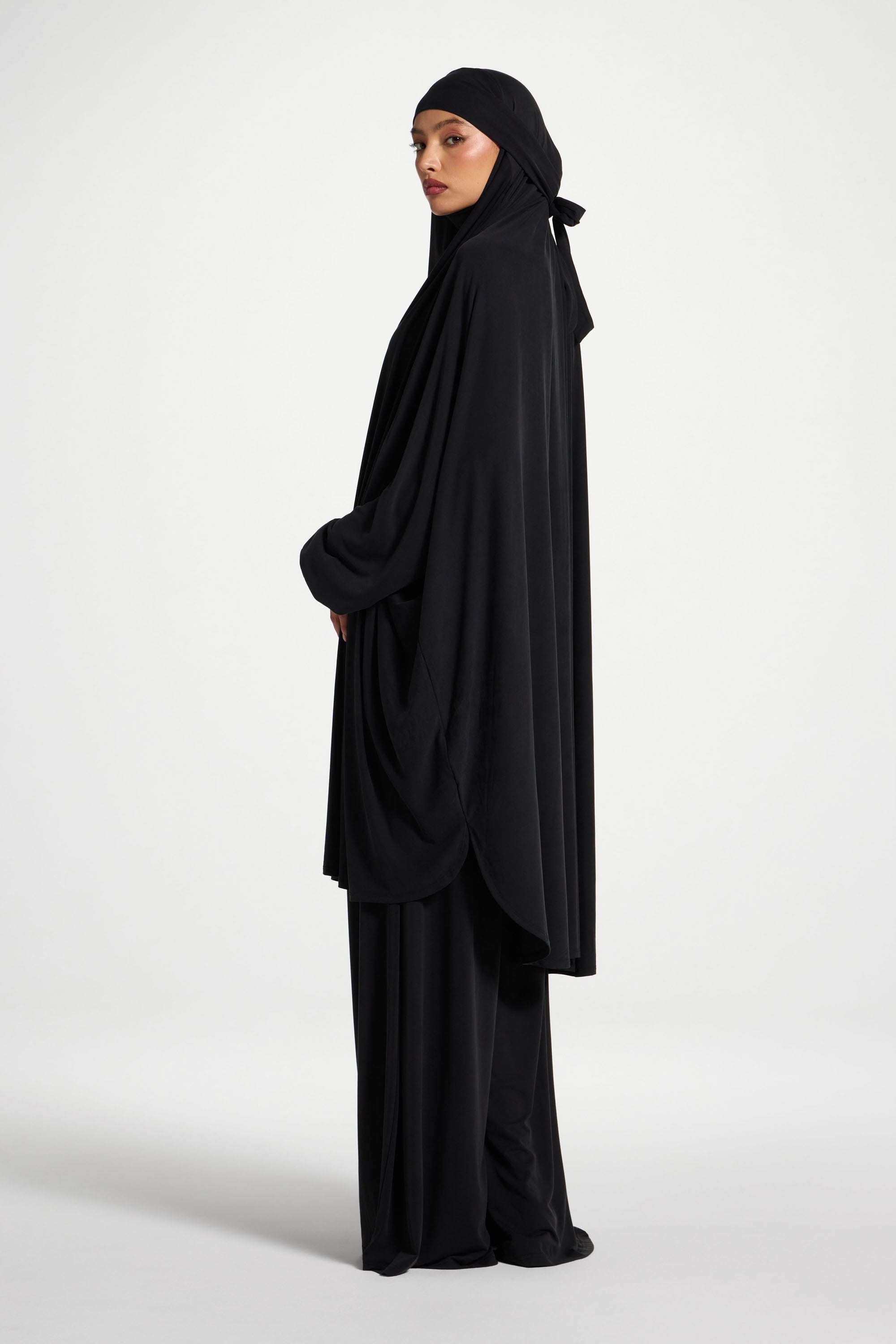 Jersey Prayer Top & Pants Set - Black Abayas Veiled 
