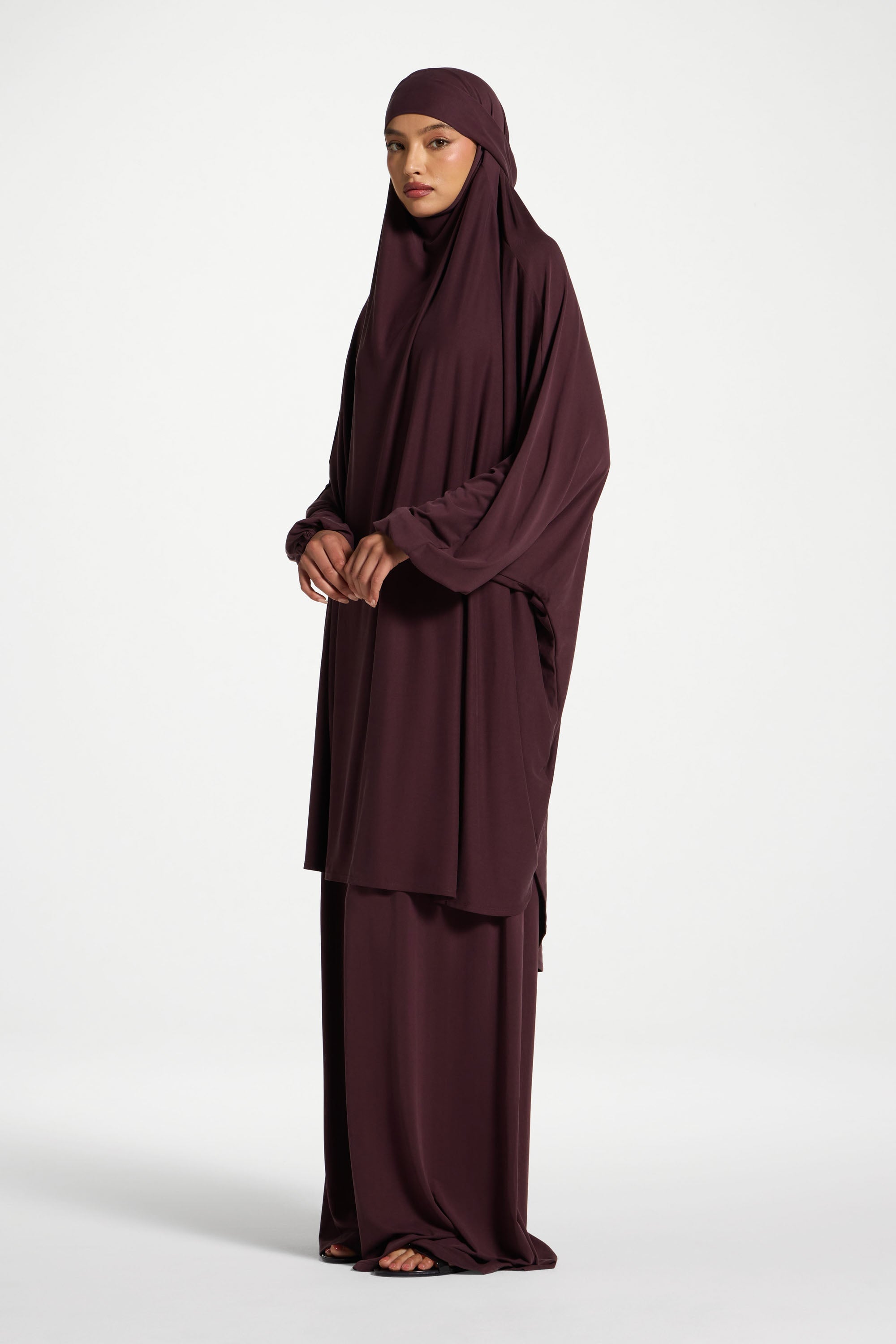 Jersey Prayer Top & Pants Set - Plum Abayas Veiled 