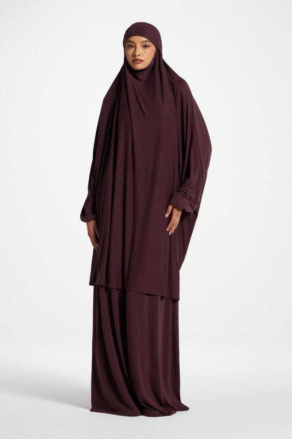 Jersey Prayer Top & Pants Set - Plum Abayas Veiled 