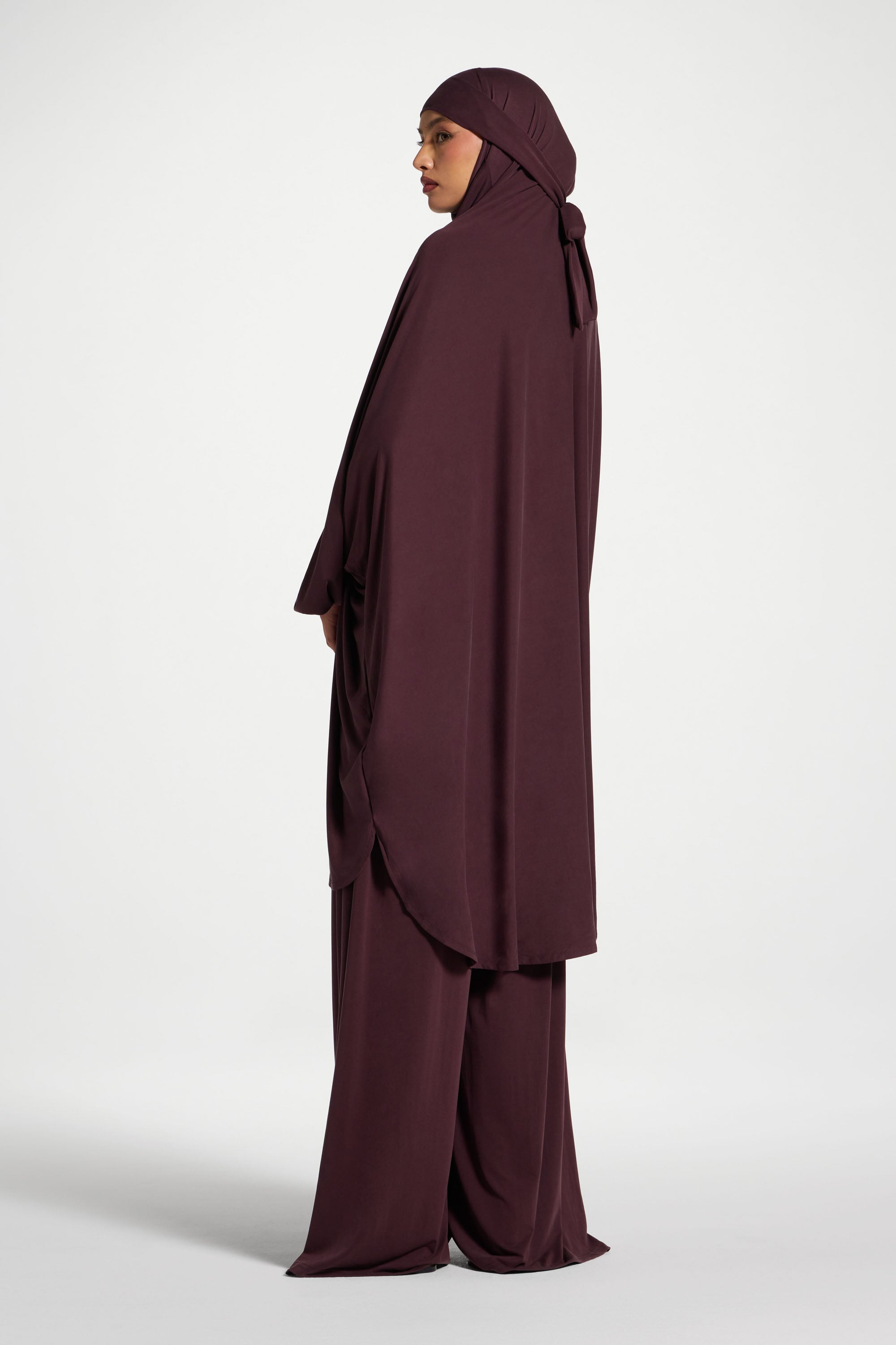 Jersey Prayer Top & Pants Set - Plum Abayas Veiled 