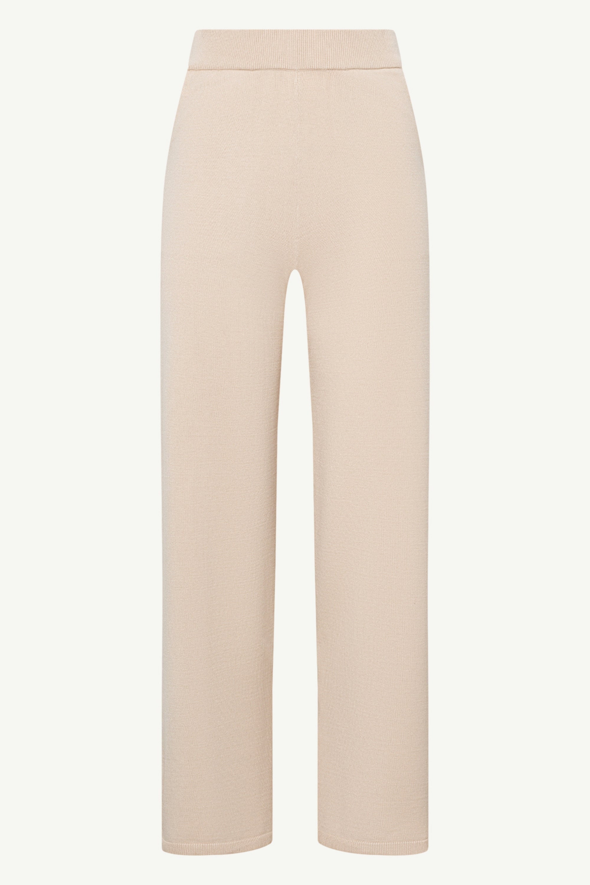 Jess Knit Wide Leg Pants - Beige Clothing Veiled 