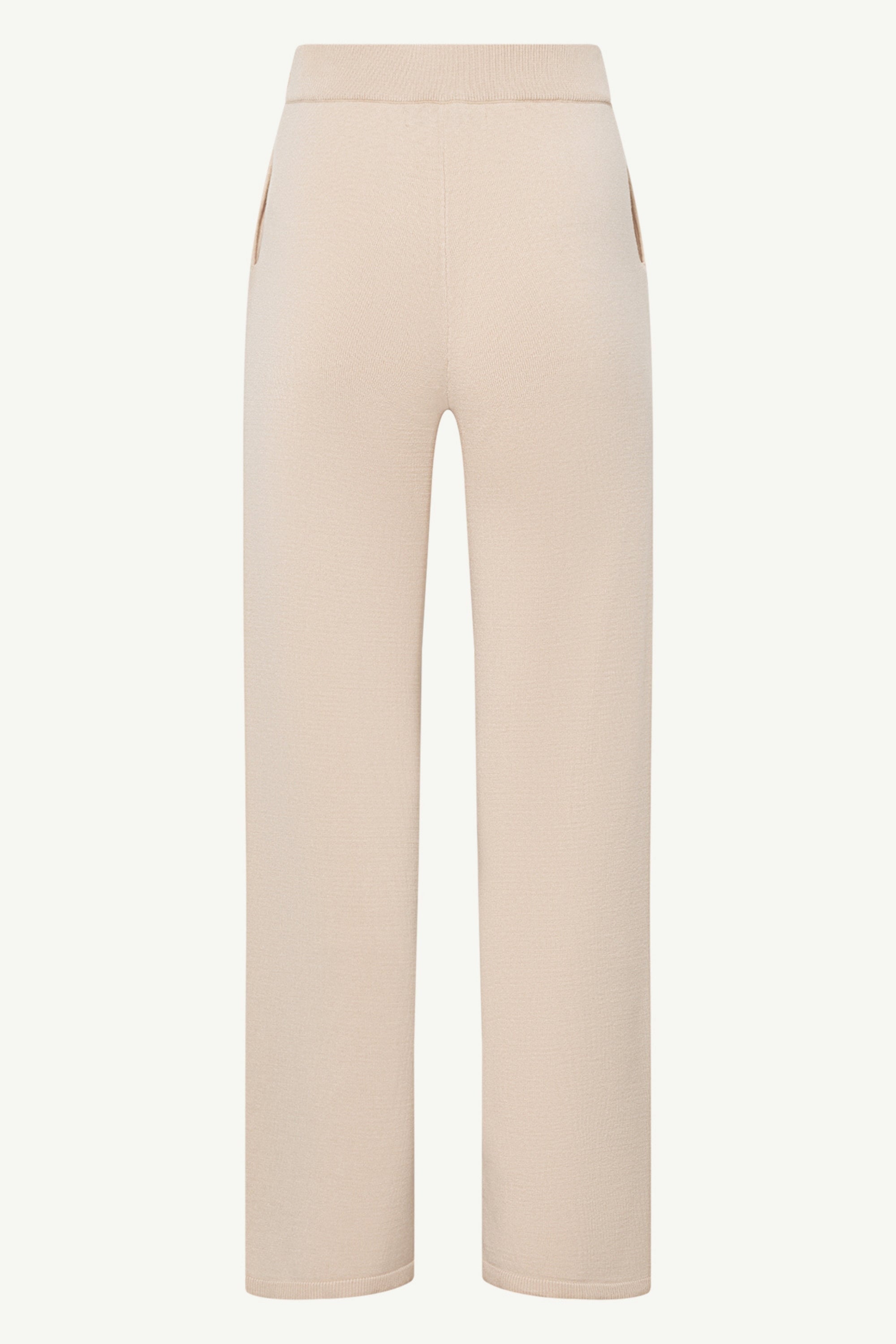 Jess Knit Wide Leg Pants - Beige Clothing Veiled 