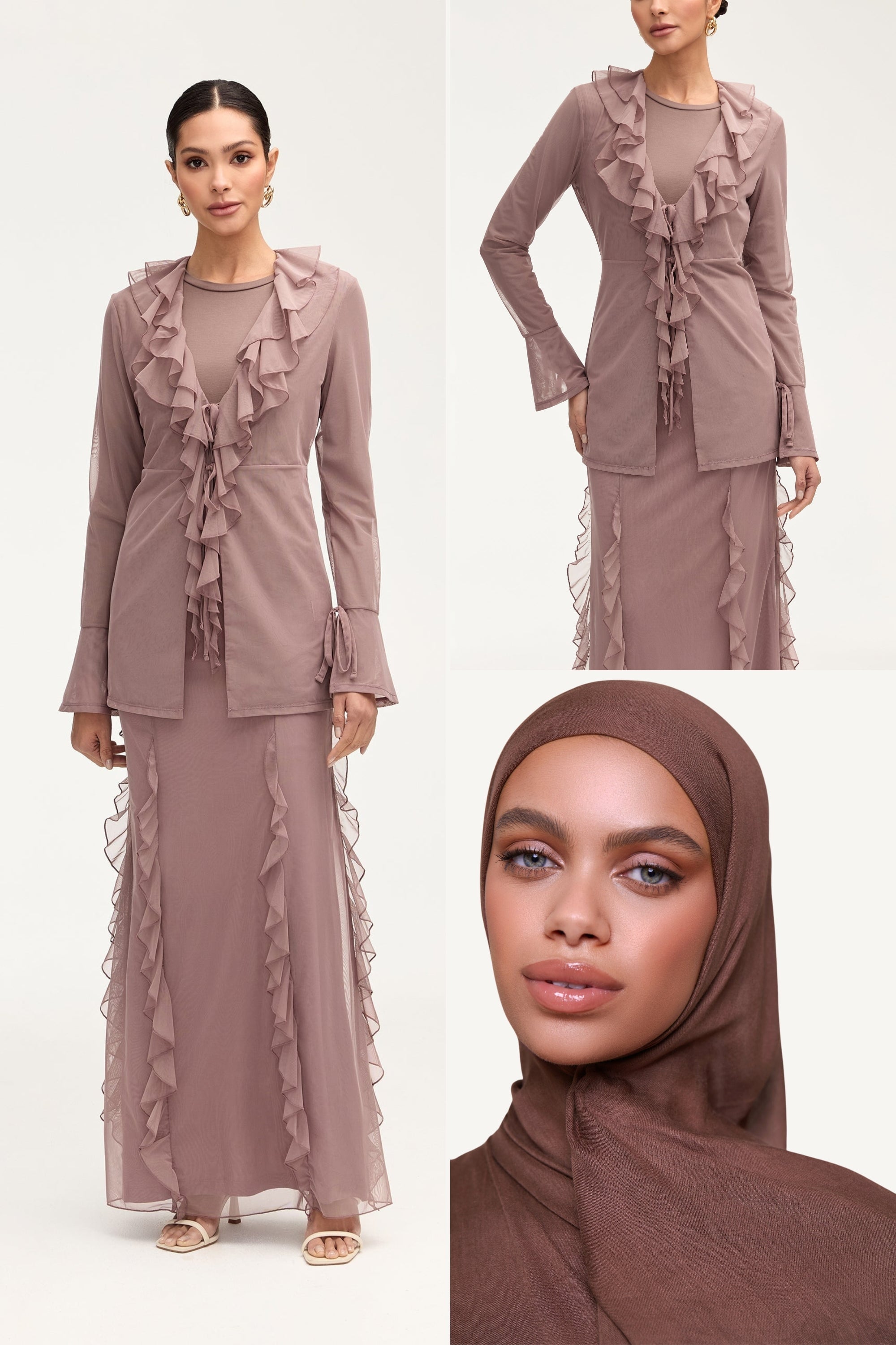 Jida Top, Skirt & Matching Hijab in Twilight Mauve Bundle Set Veiled 