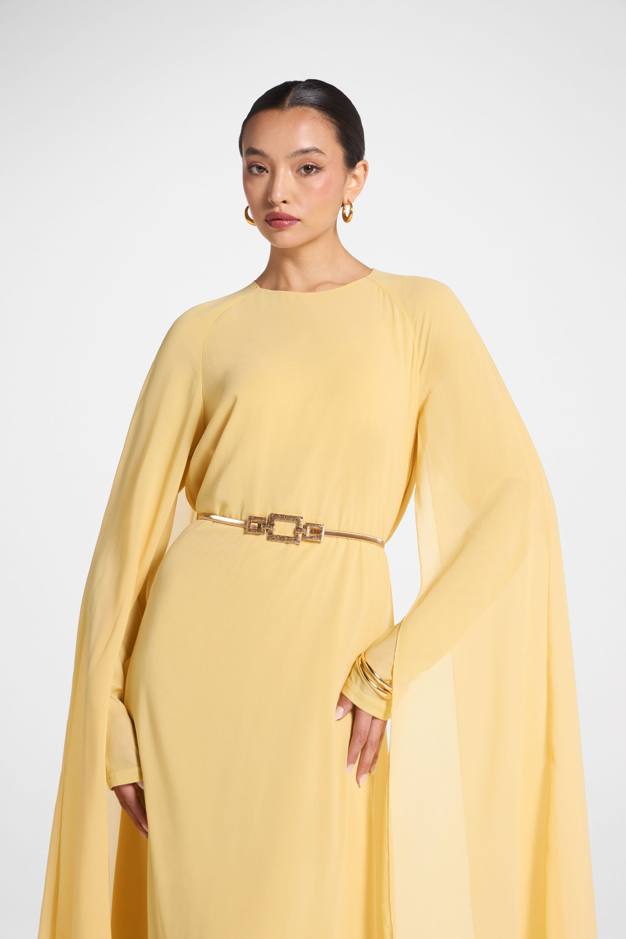 Julia Cape Maxi Dress - Citrus Abayas Veiled 