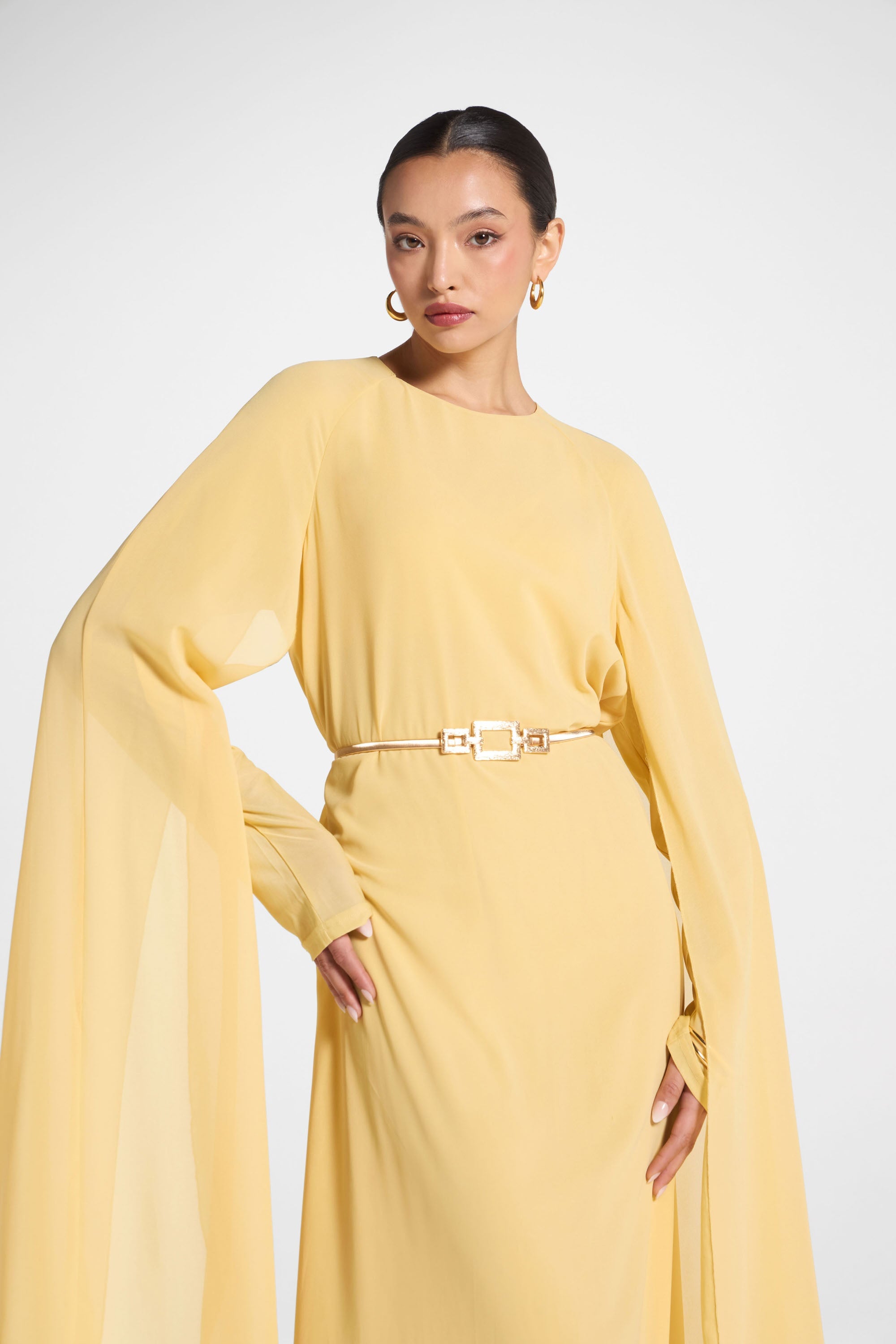 Julia Cape Maxi Dress - Citrus Abayas Veiled 
