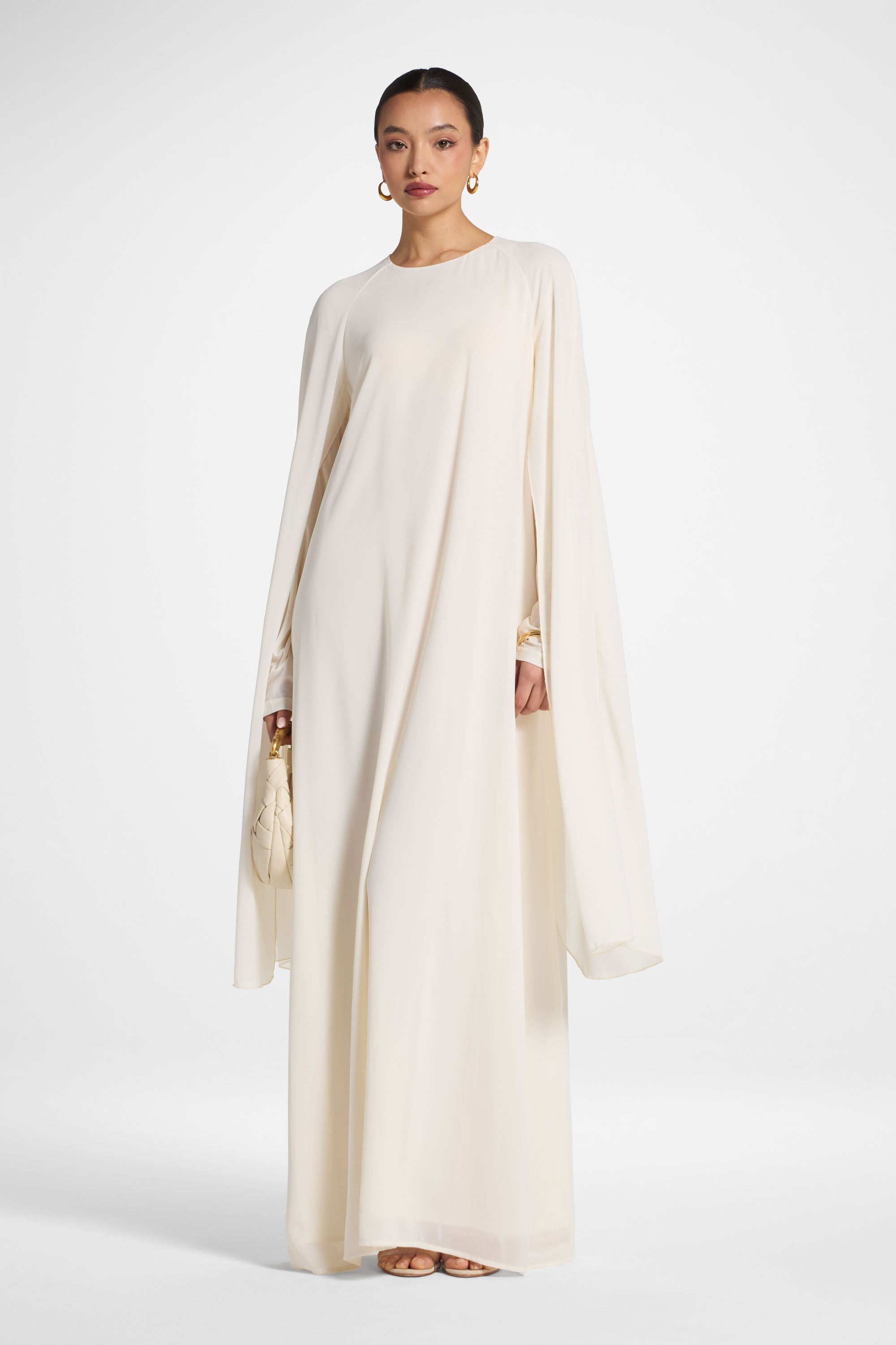 Julia Cape Maxi Dress - Off White Abayas Veiled 