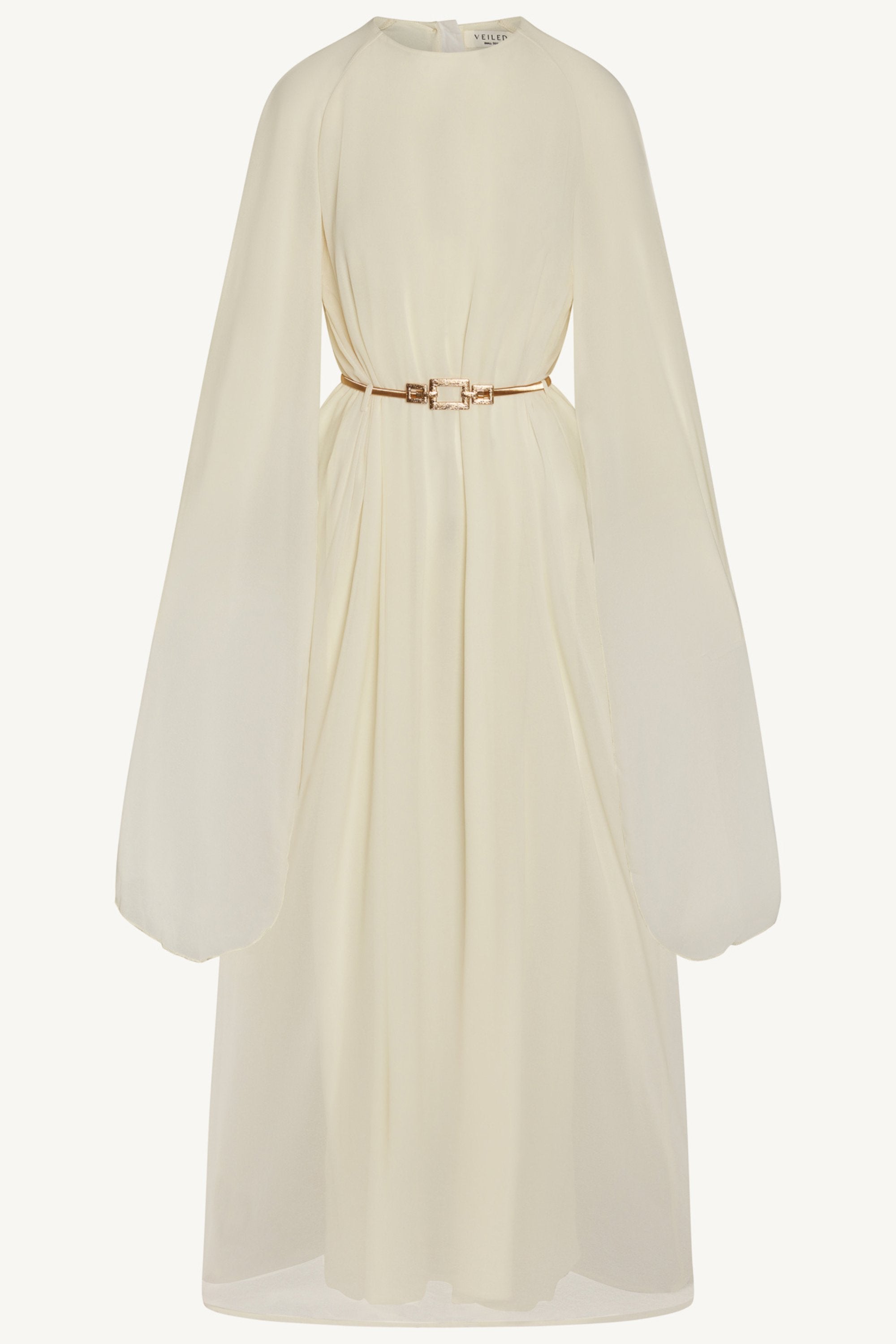 Julia Cape Maxi Dress - Off White Abayas Veiled 
