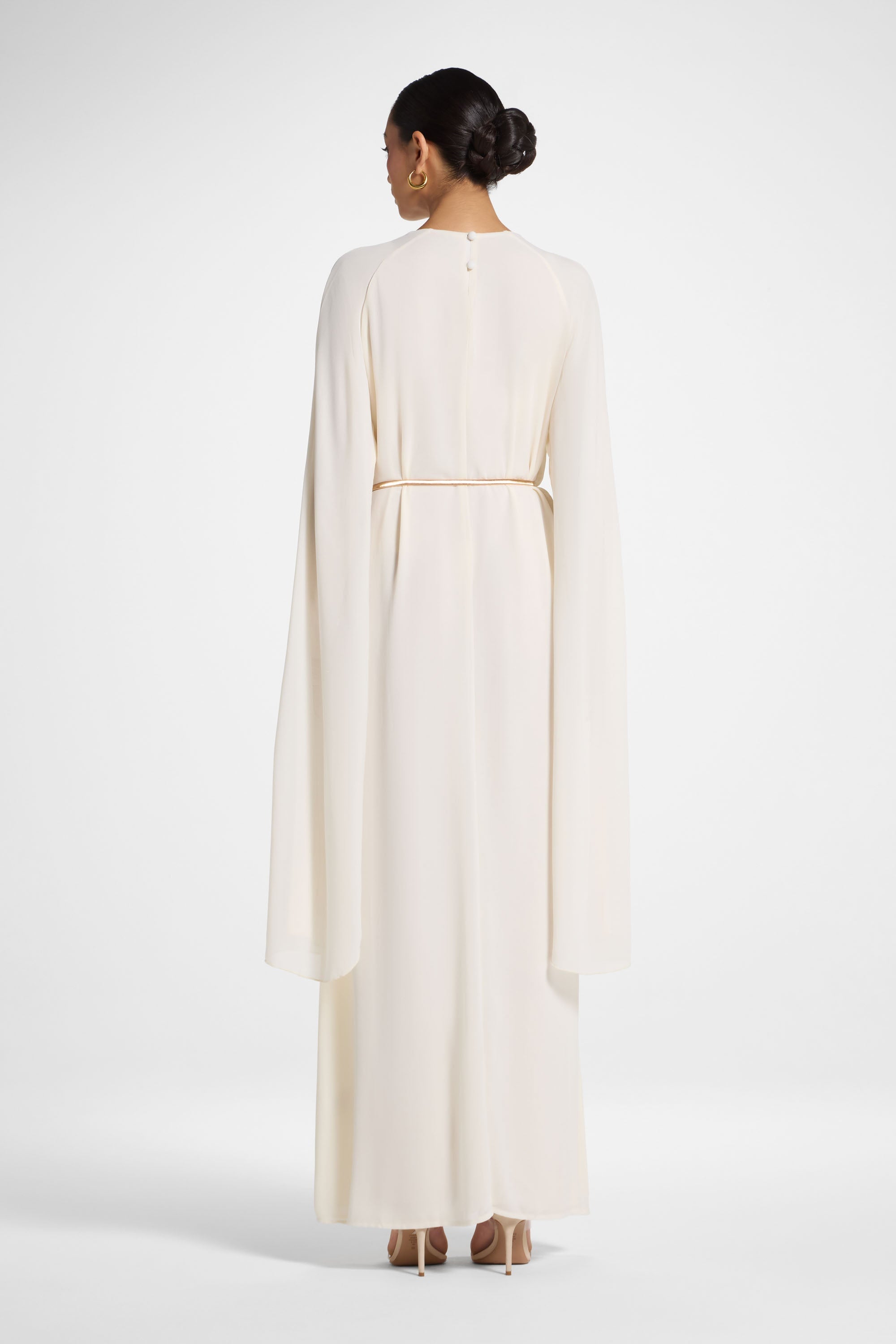 Julia Cape Maxi Dress - Off White Abayas Veiled 
