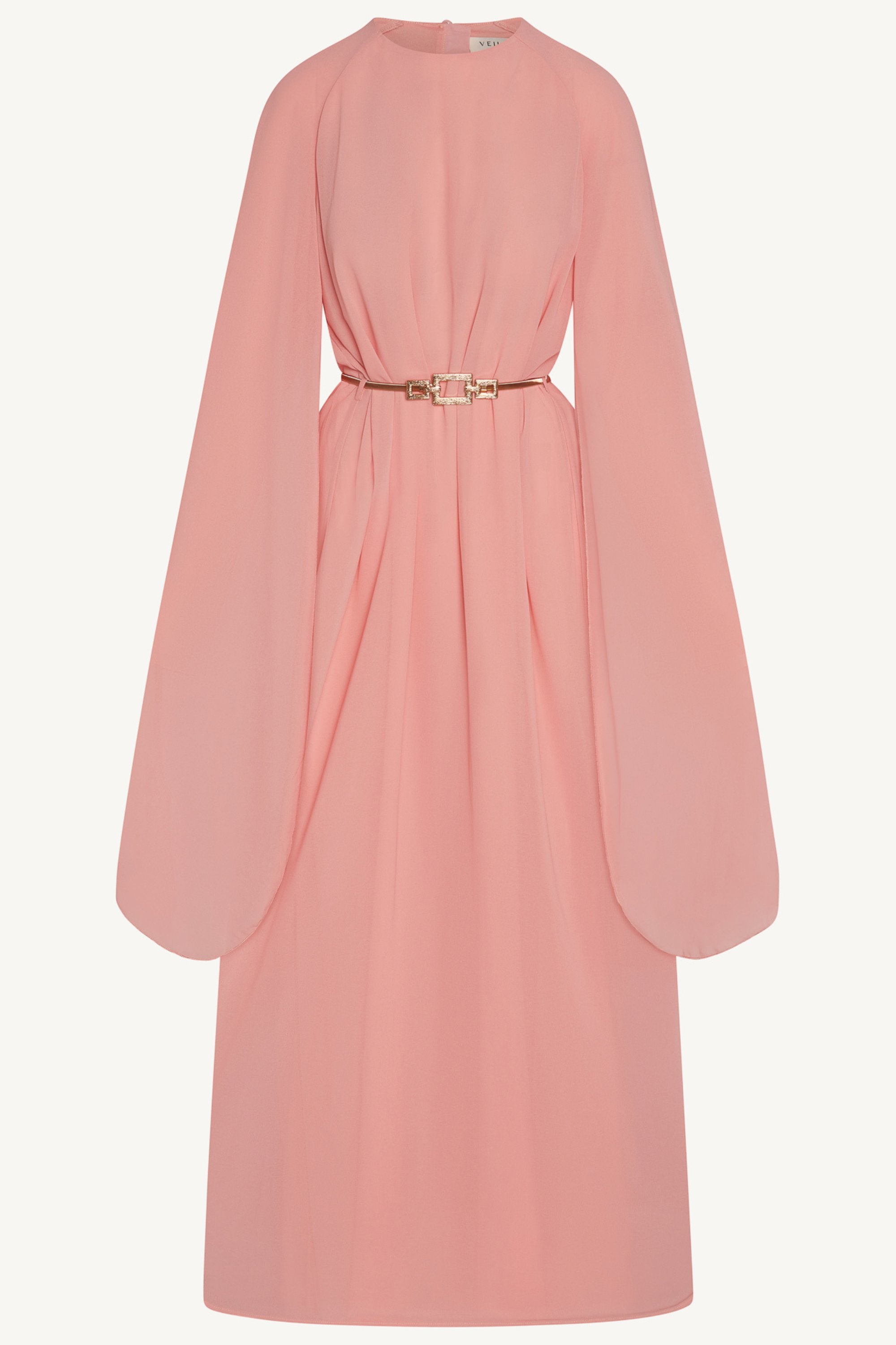 Julia Cape Maxi Dress - Pastel Pink Abayas Veiled 