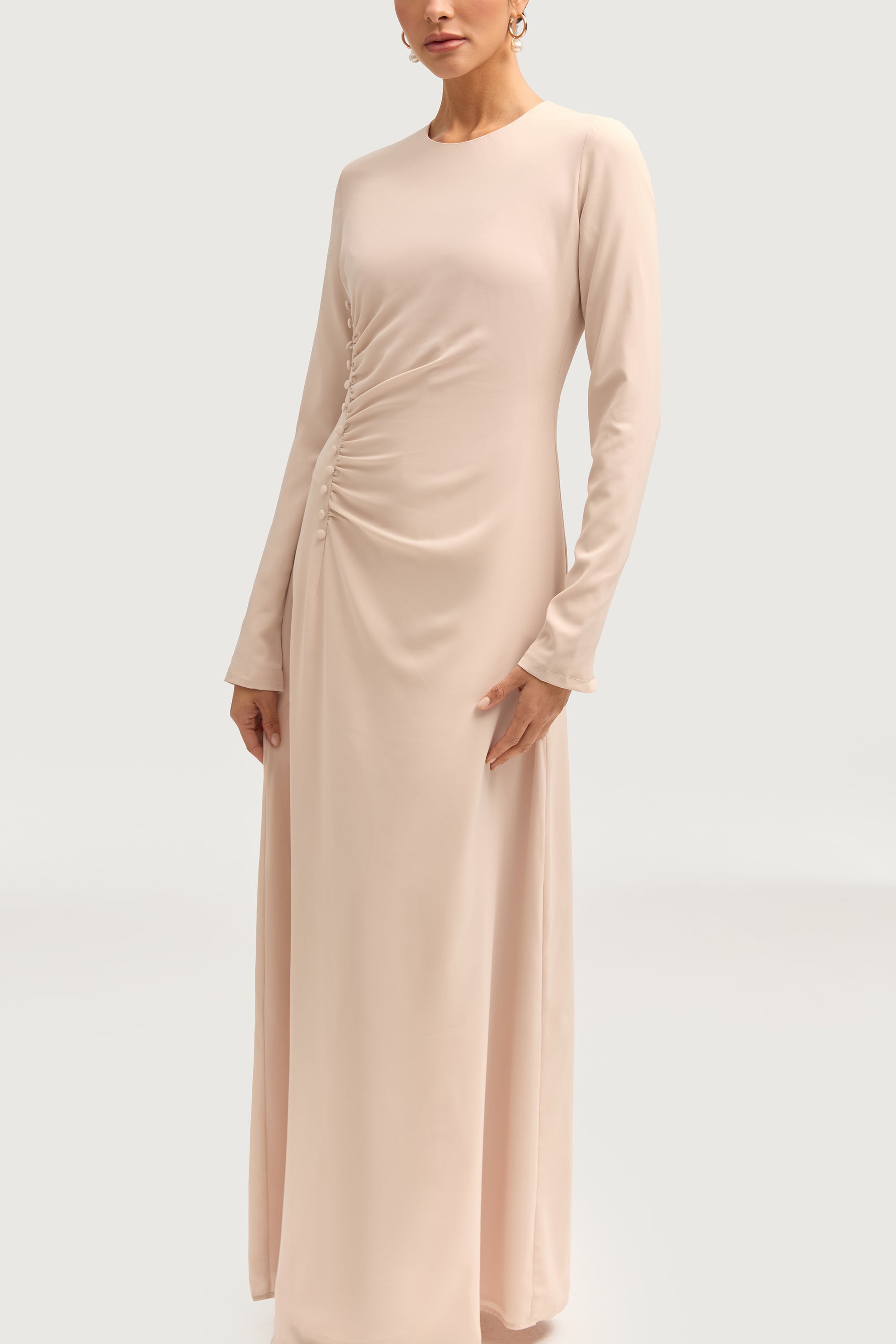 Julia Rouched Maxi Dress - Stone Dresses Veiled 