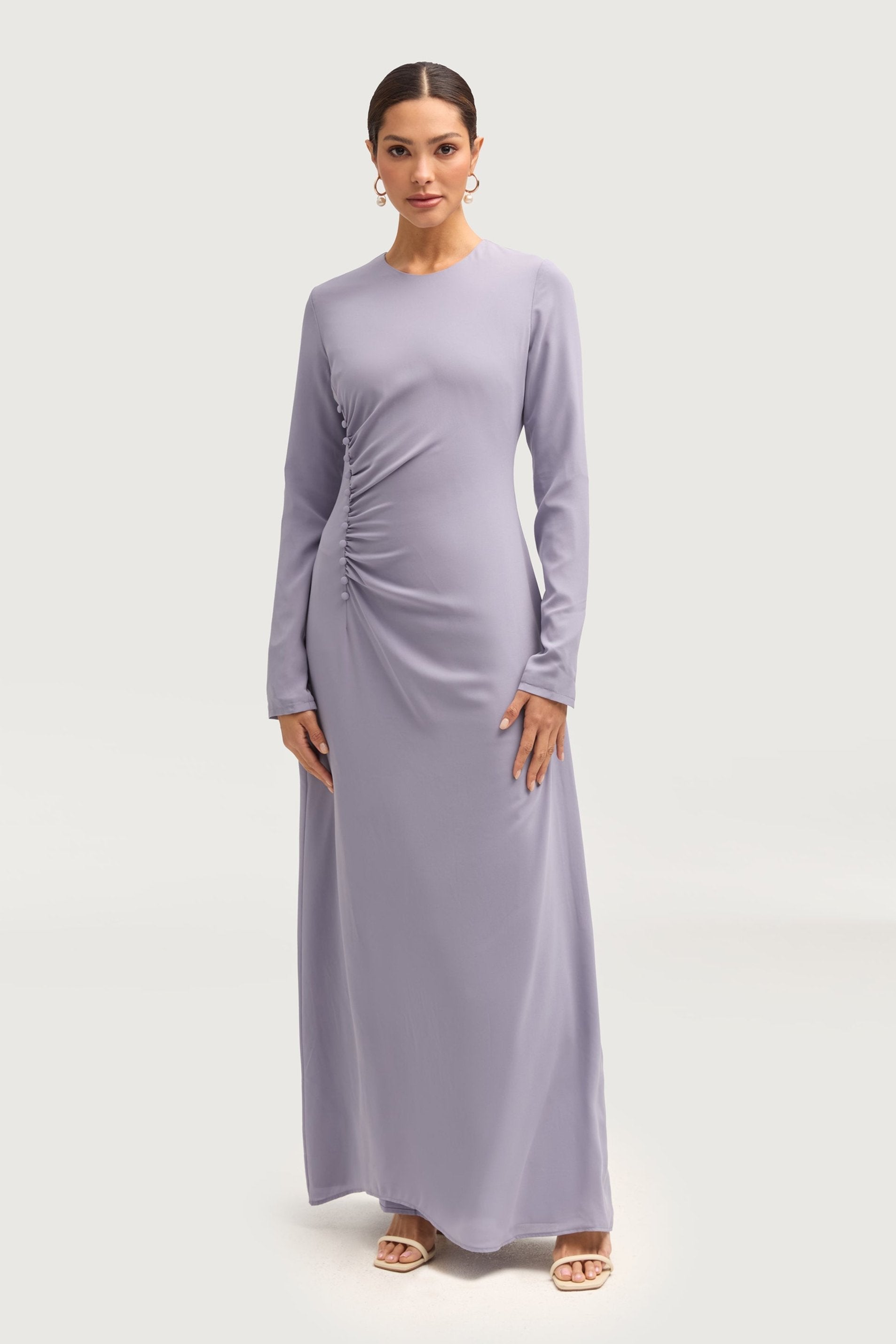 Julia Rouched Maxi Dress - Winter Blue Dresses Veiled 