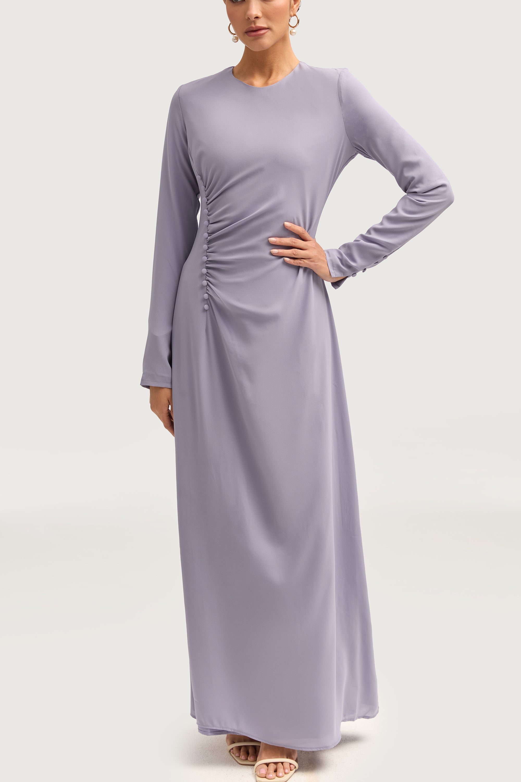 Julia Rouched Maxi Dress - Winter Blue Dresses Veiled 