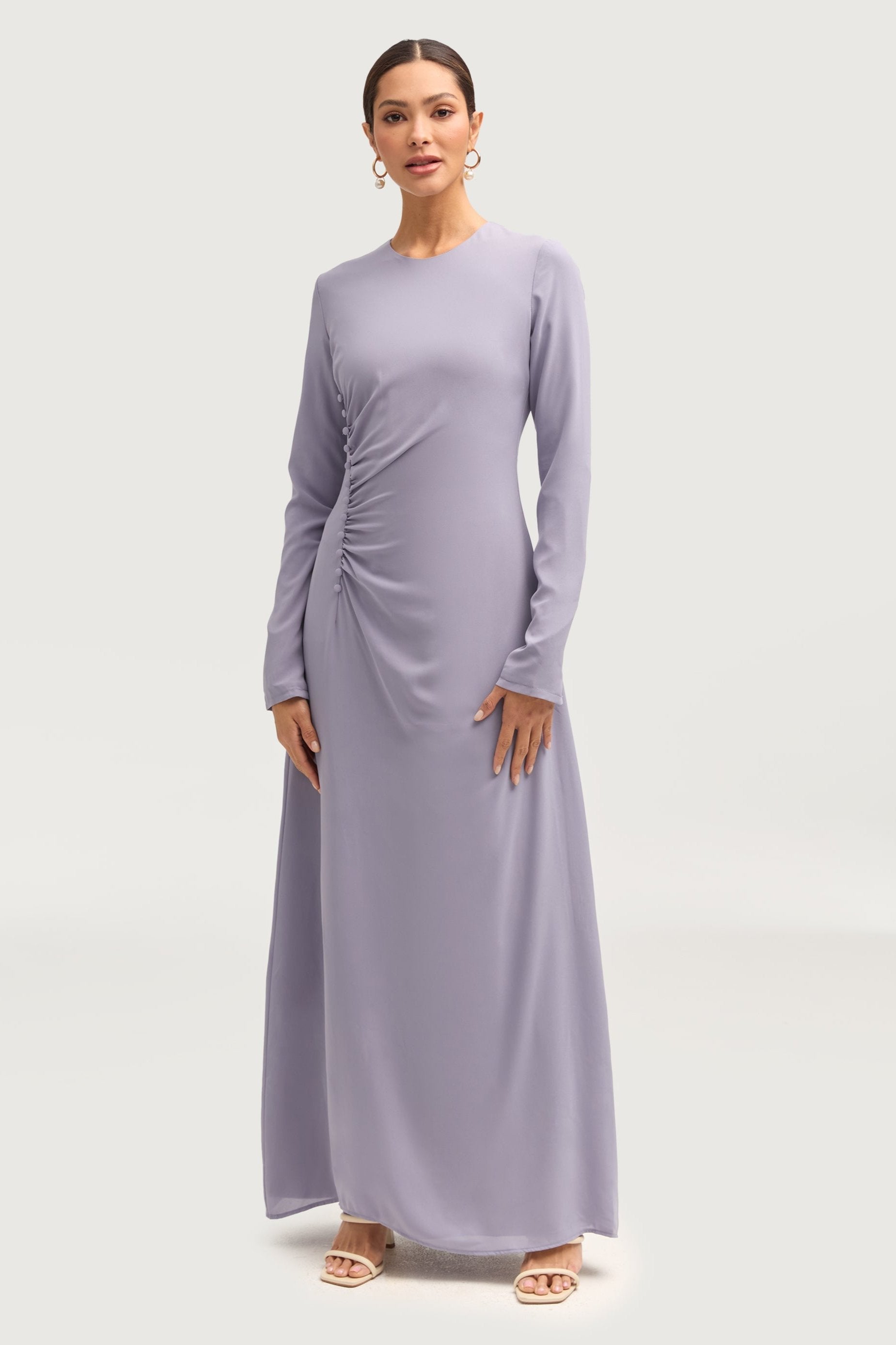 Julia Rouched Maxi Dress - Winter Blue Dresses Veiled 