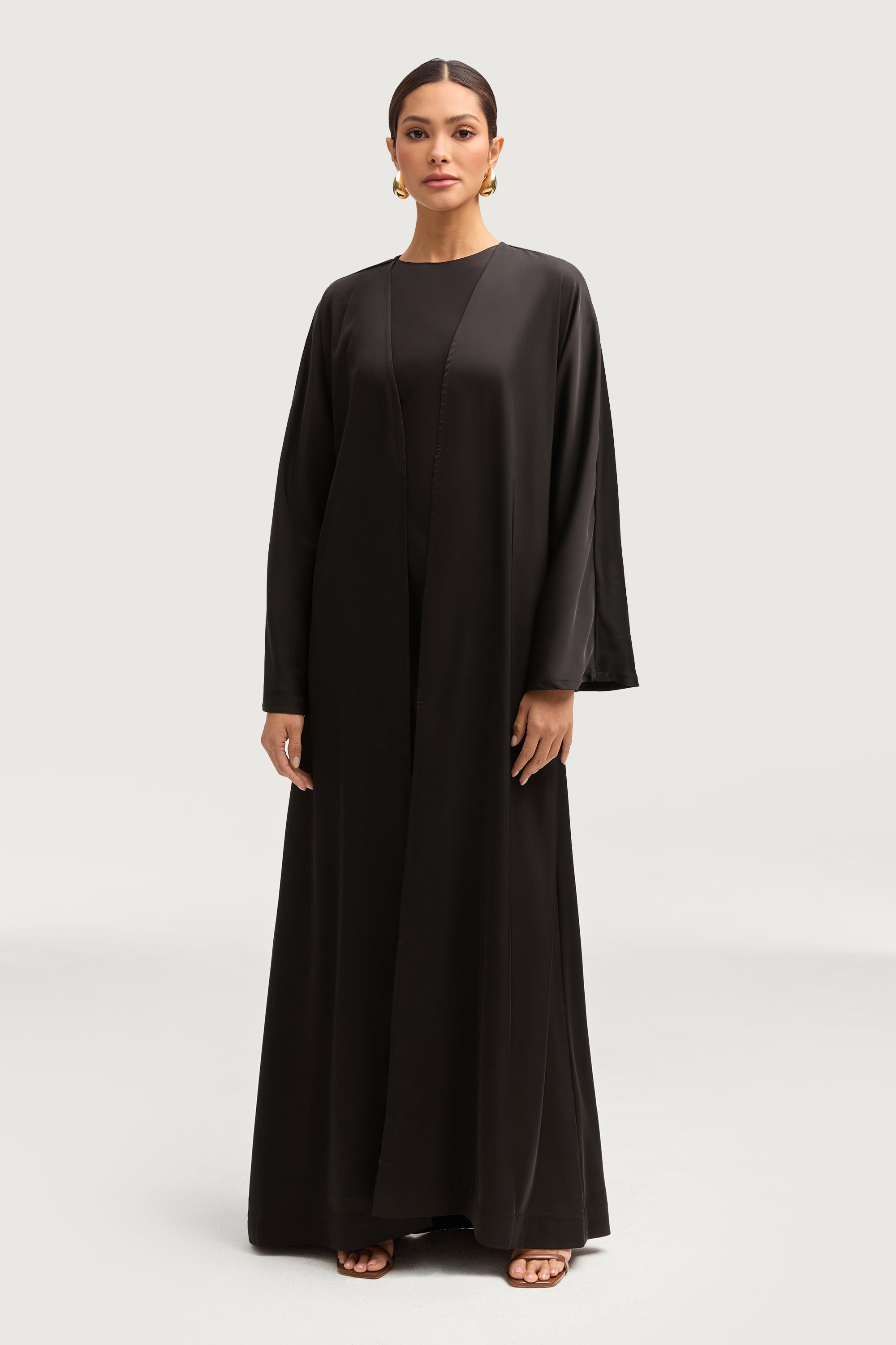 Kamila Open Abaya - Black Abayas Veiled 