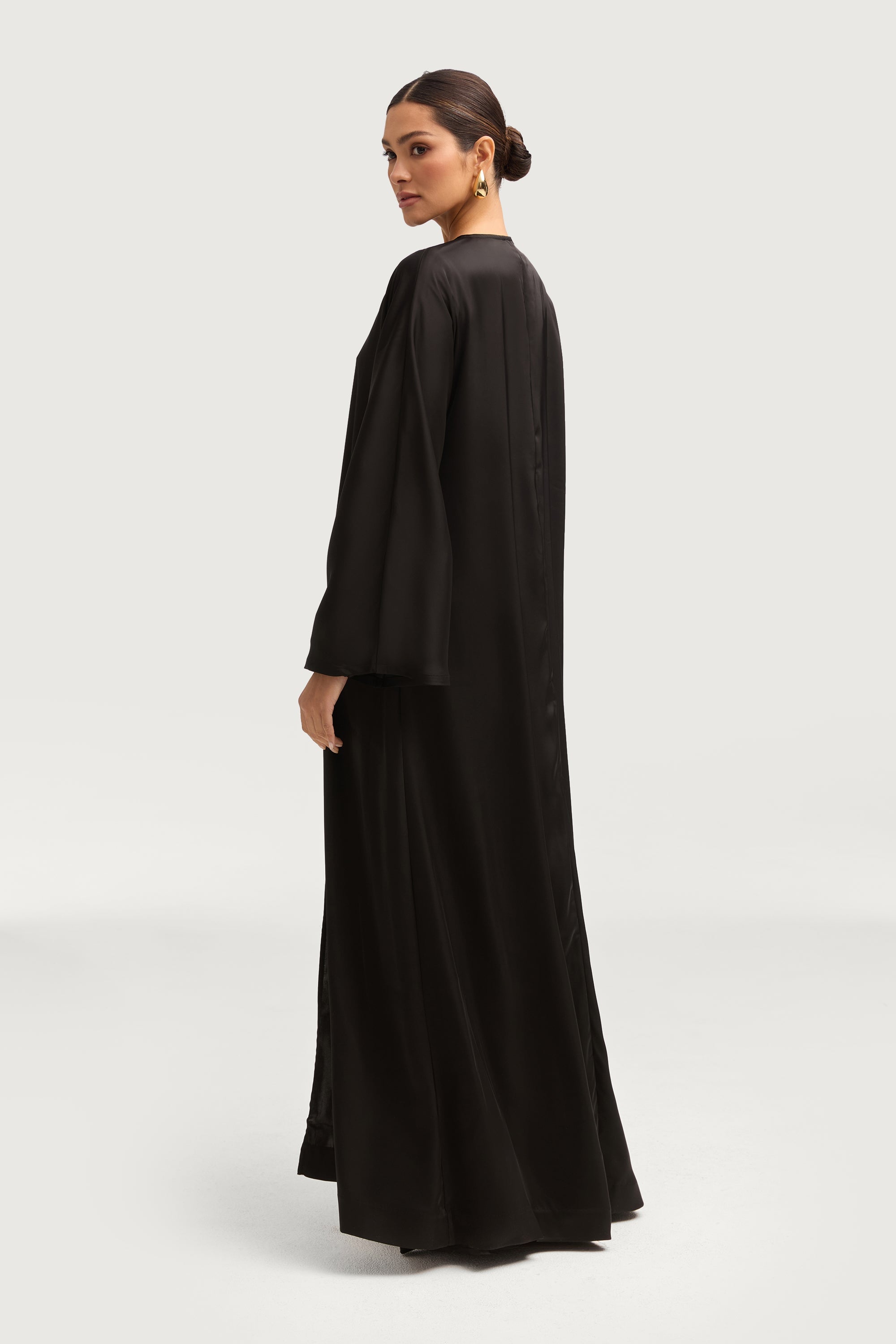 Kamila Open Abaya - Black Abayas Veiled 