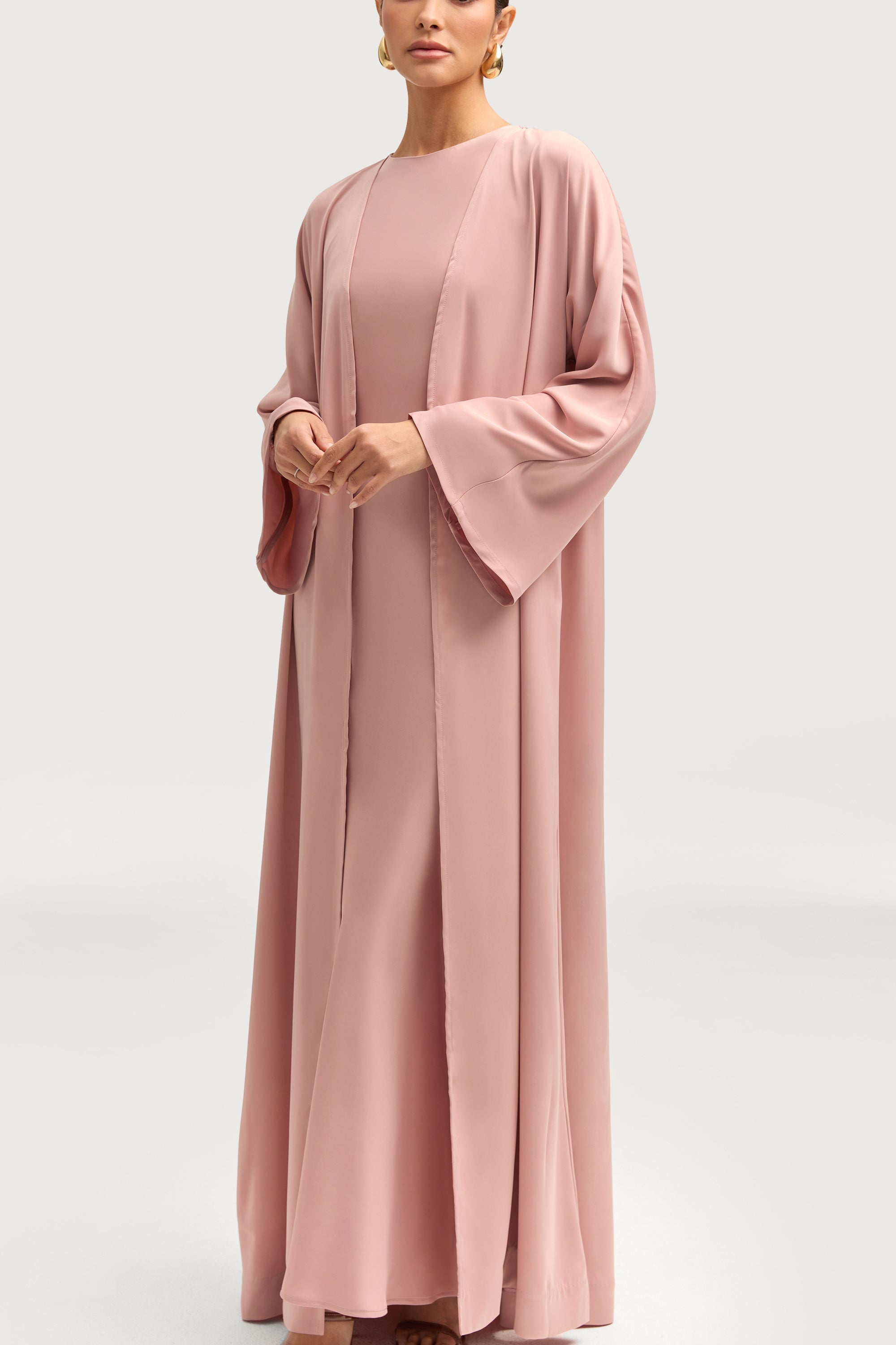 Kamila Open Abaya - Blush Abayas Veiled 