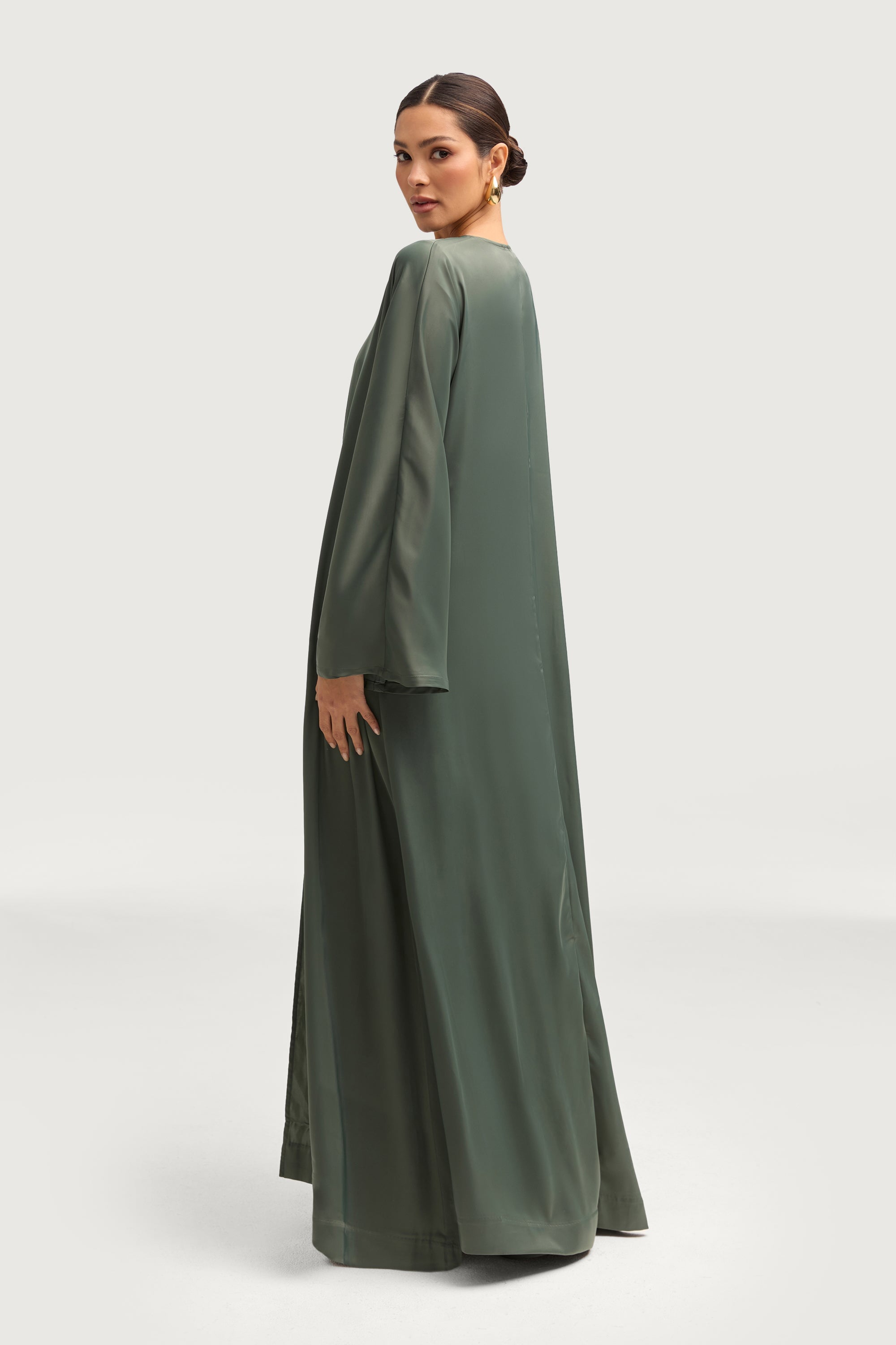 Kamila Open Abaya - Sage Abayas Veiled 