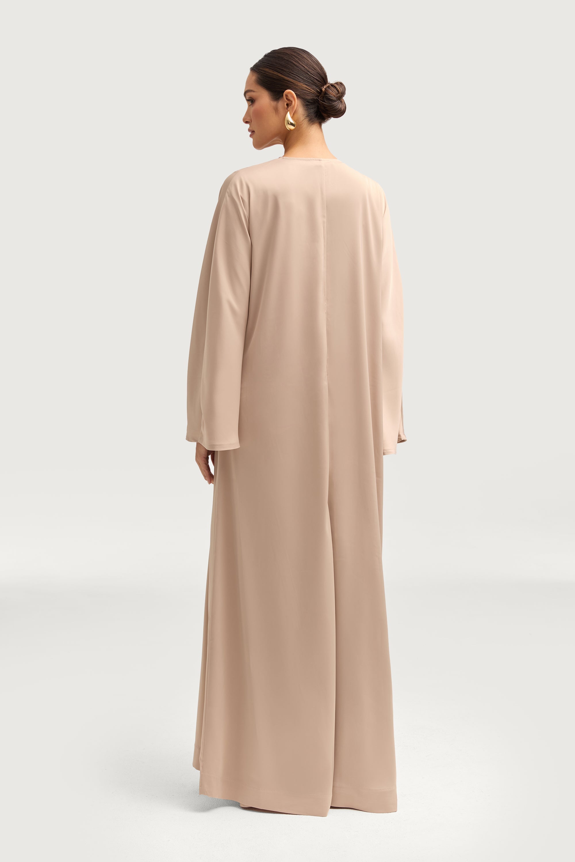 Kamila Open Abaya - Stone Abayas Veiled 