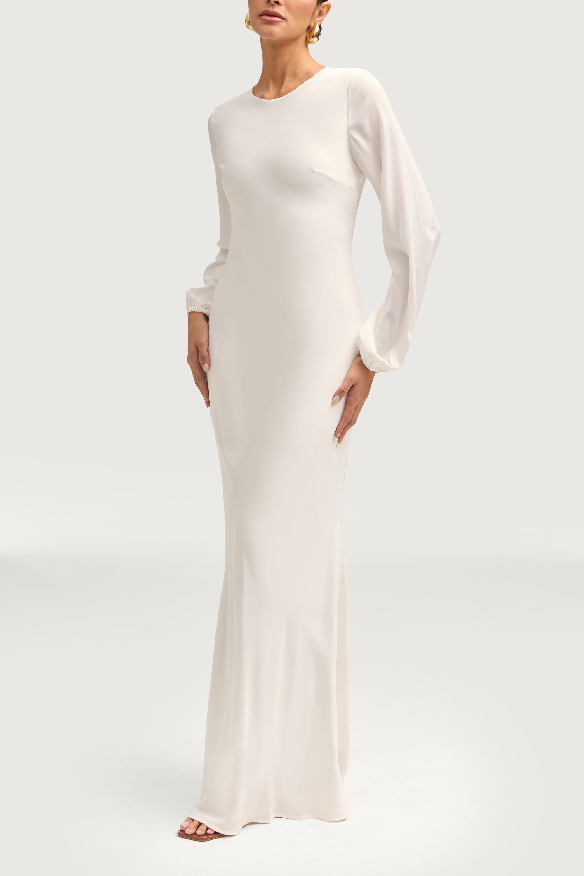 Kamila Satin Maxi Dress - White Dresses Veiled 