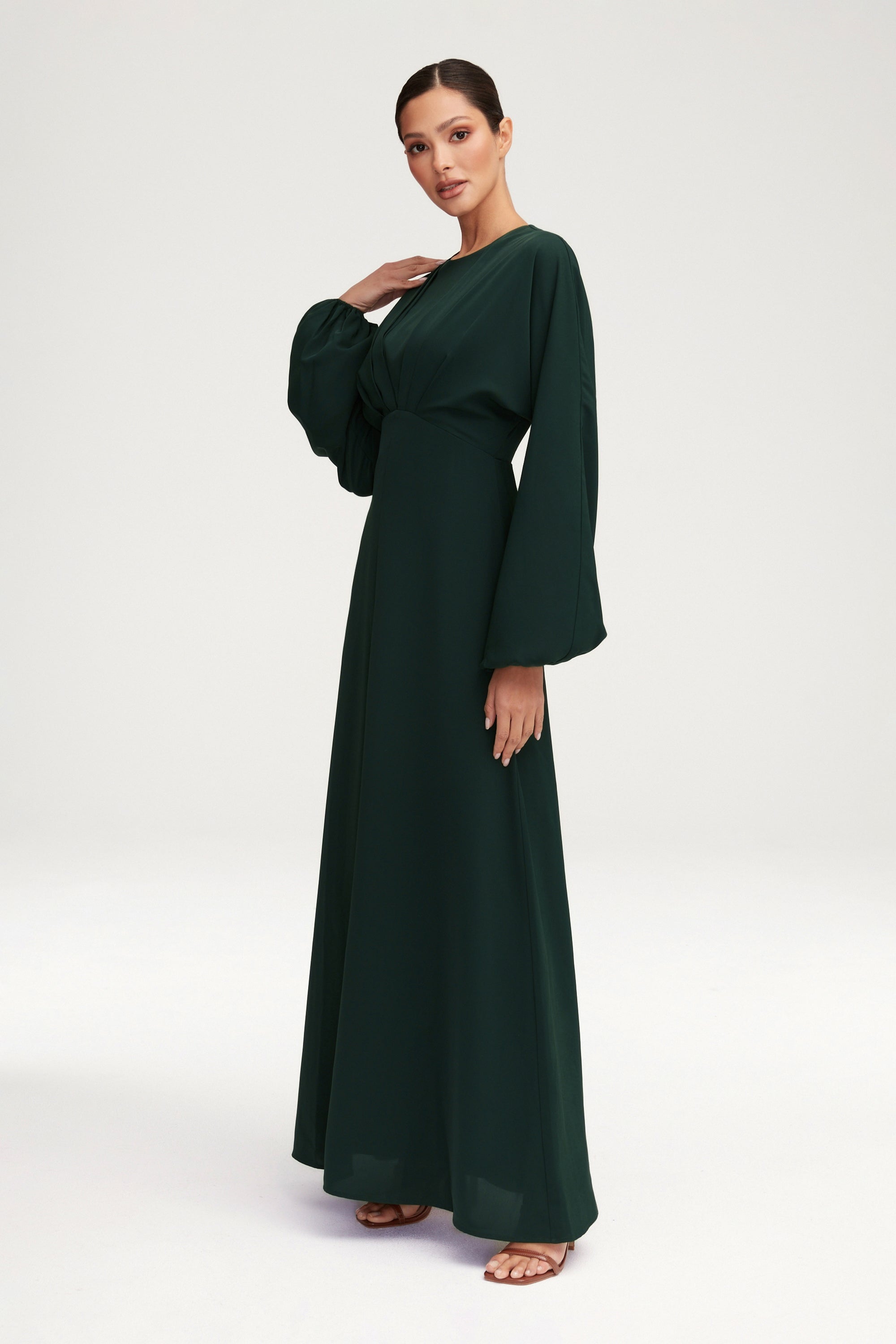 Karina Dolman Sleeve Maxi Dress Emerald