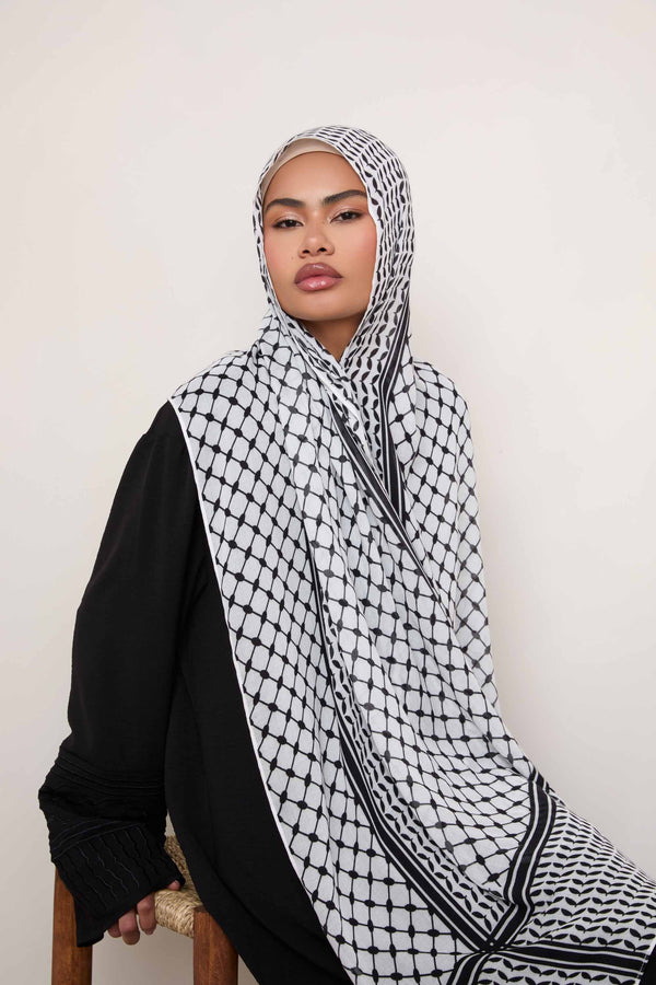 Printed Modal Hijab - Smoky Quartz