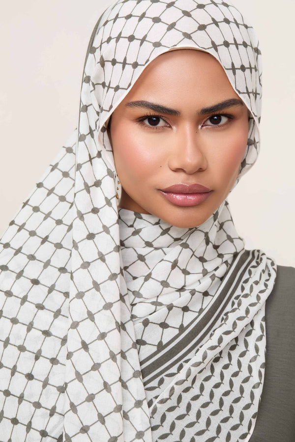 Keffiyeh Modal Hijab - Olive Hijabs Veiled 