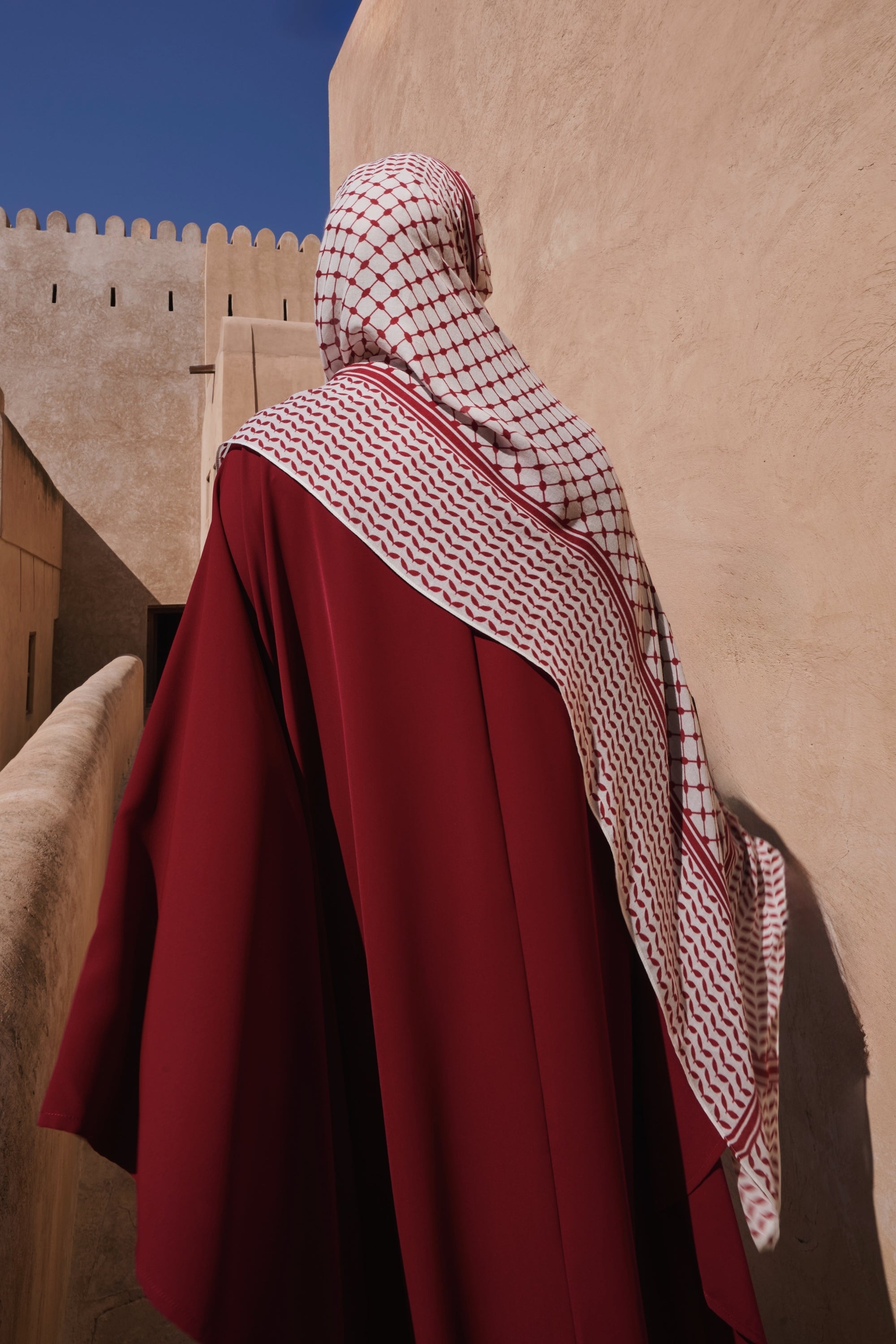 Keffiyeh Modal Hijab - Sumac Red Hijabs Veiled 