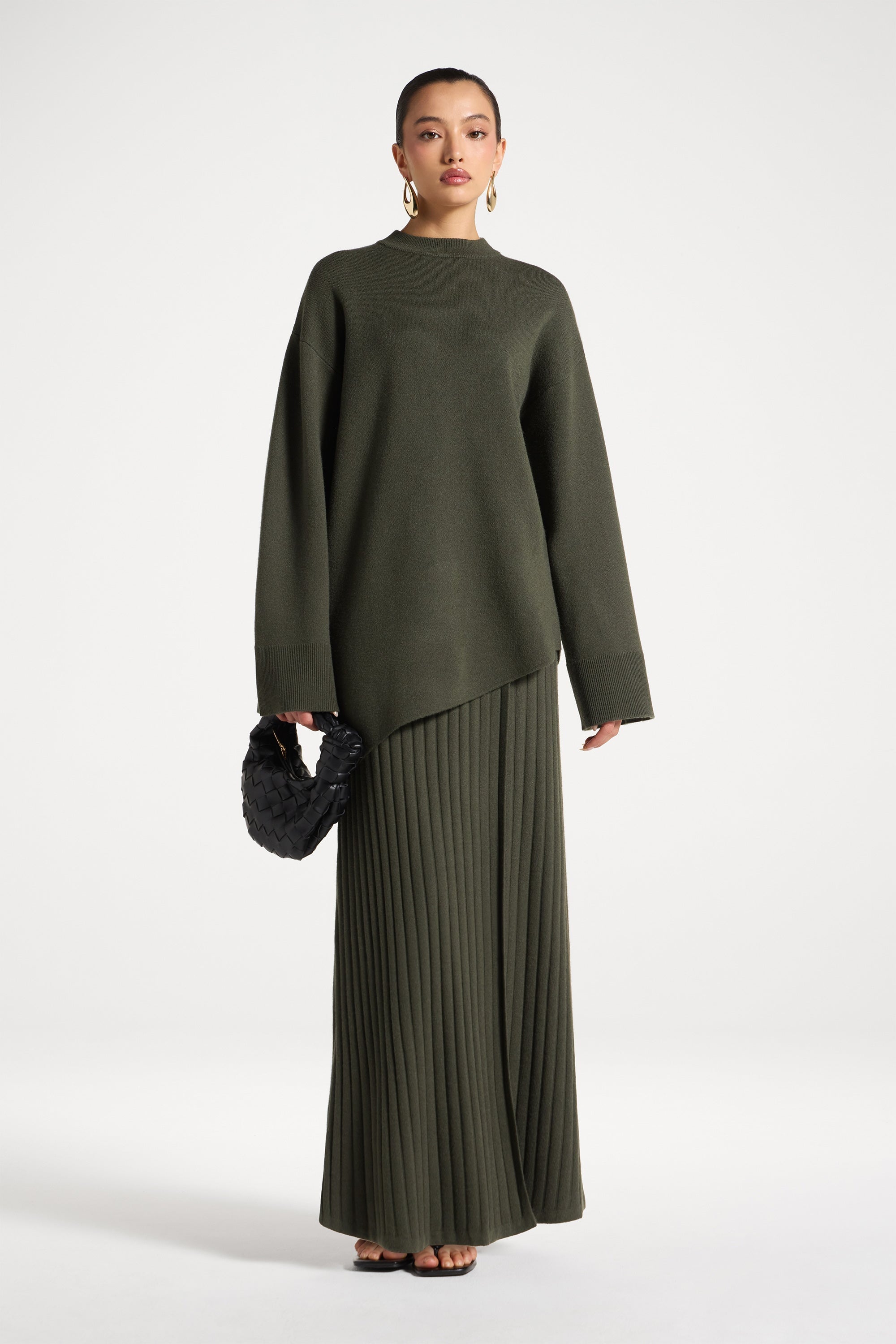 Kehlani Asymmetric Knit Top - Sage