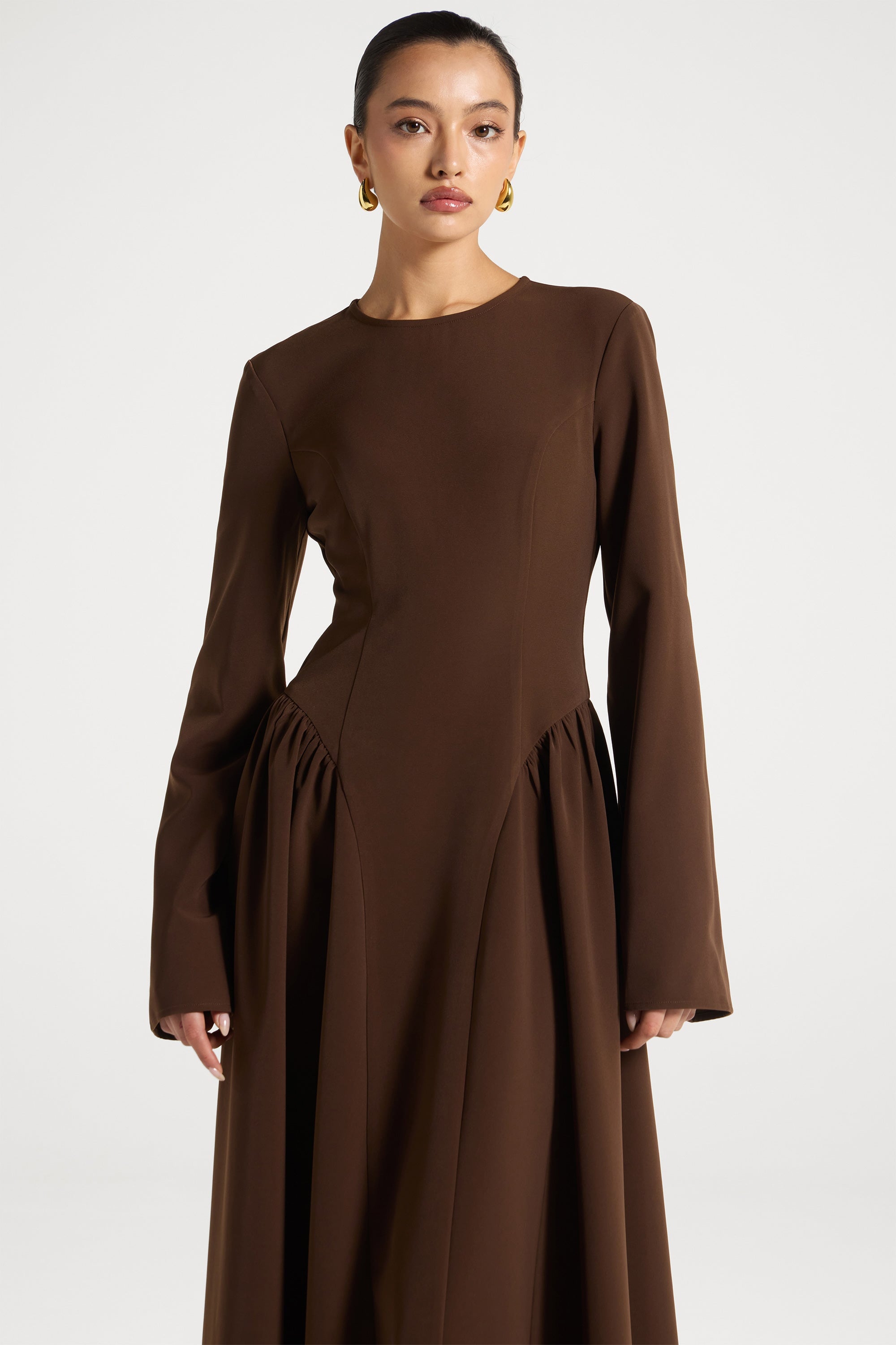 Kendall Maxi Dress - Chocolate Abayas Veiled 