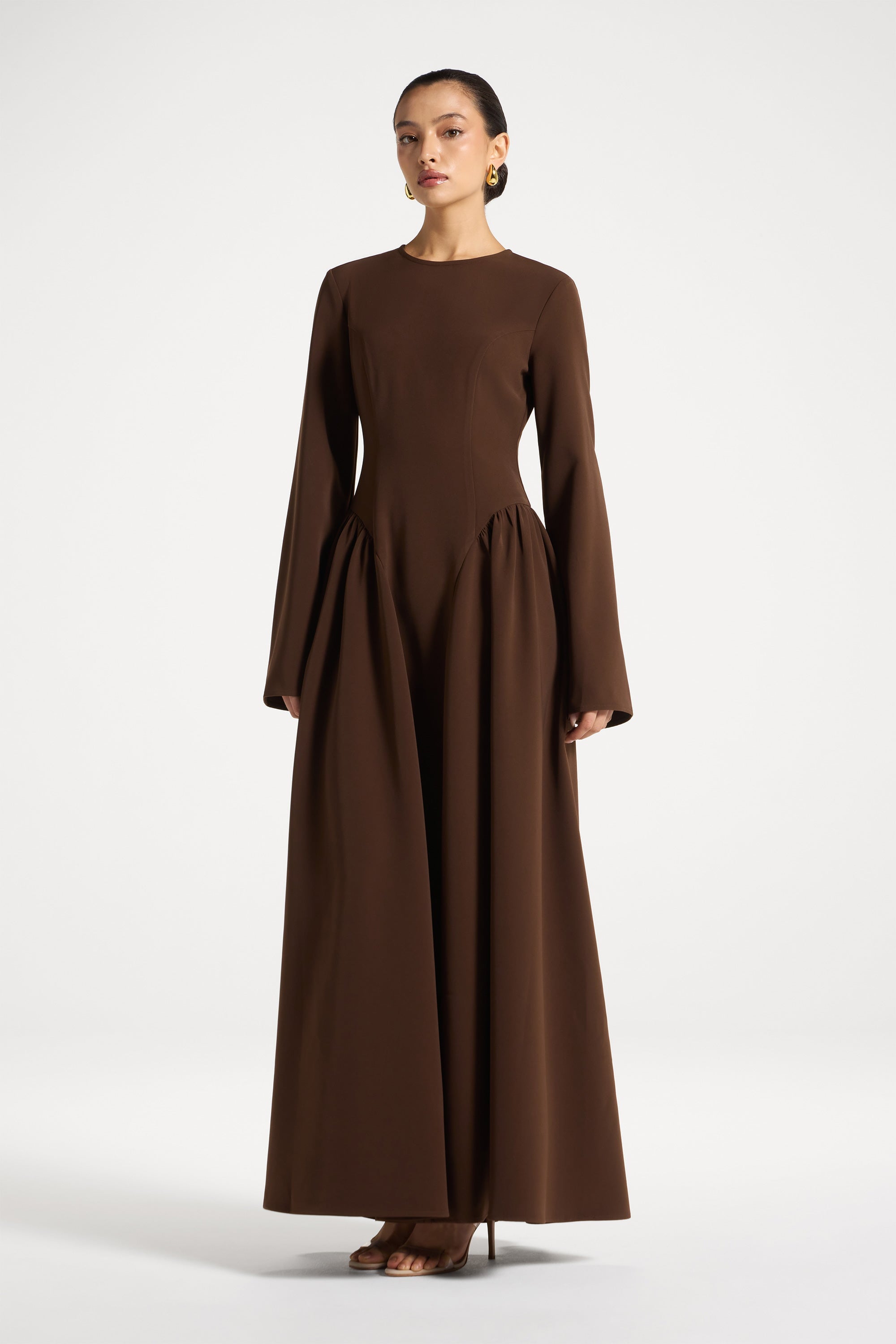 Kendall Maxi Dress - Chocolate Abayas Veiled 