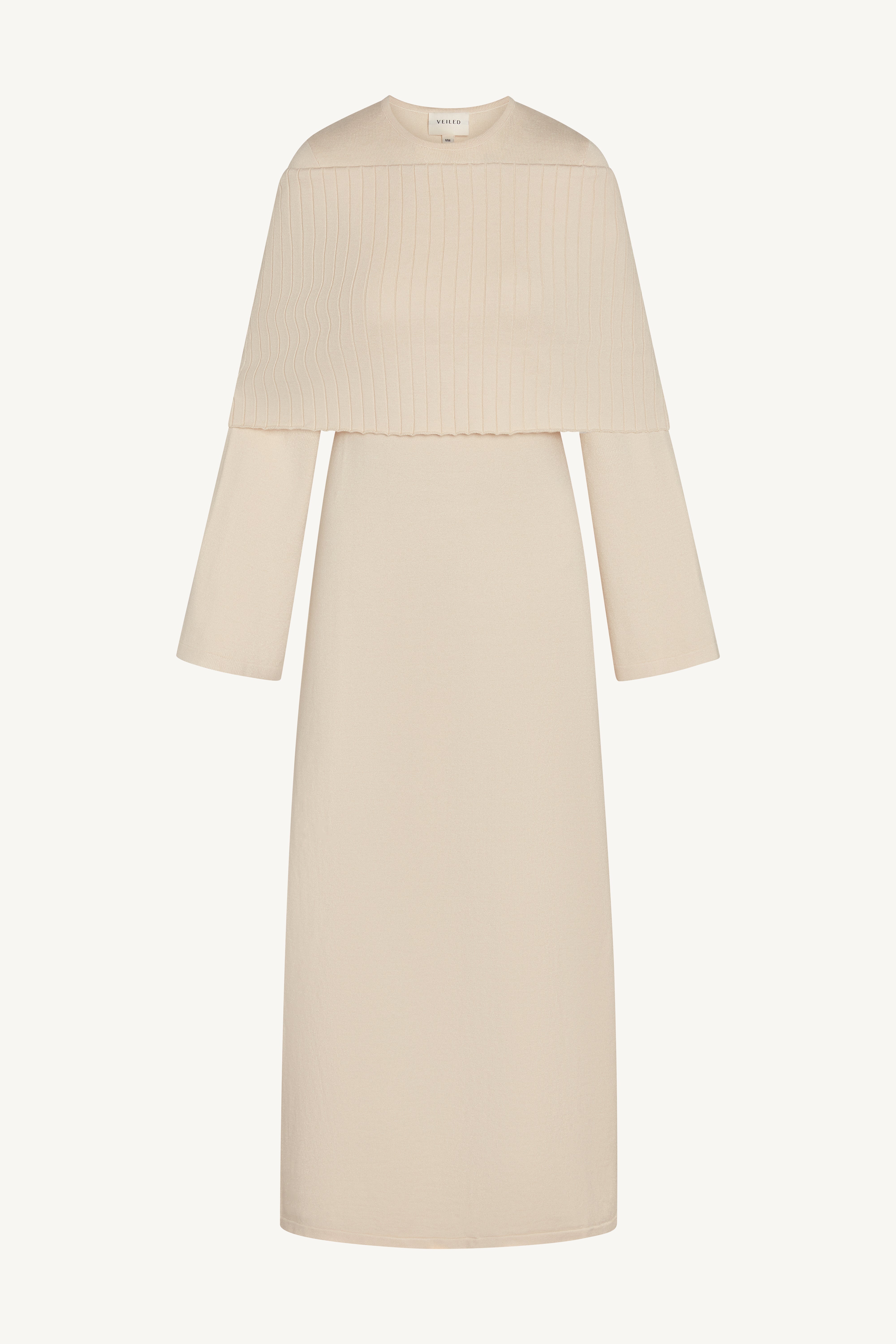 Knit Drape Maxi Dress - Moonlight Abayas Veiled 