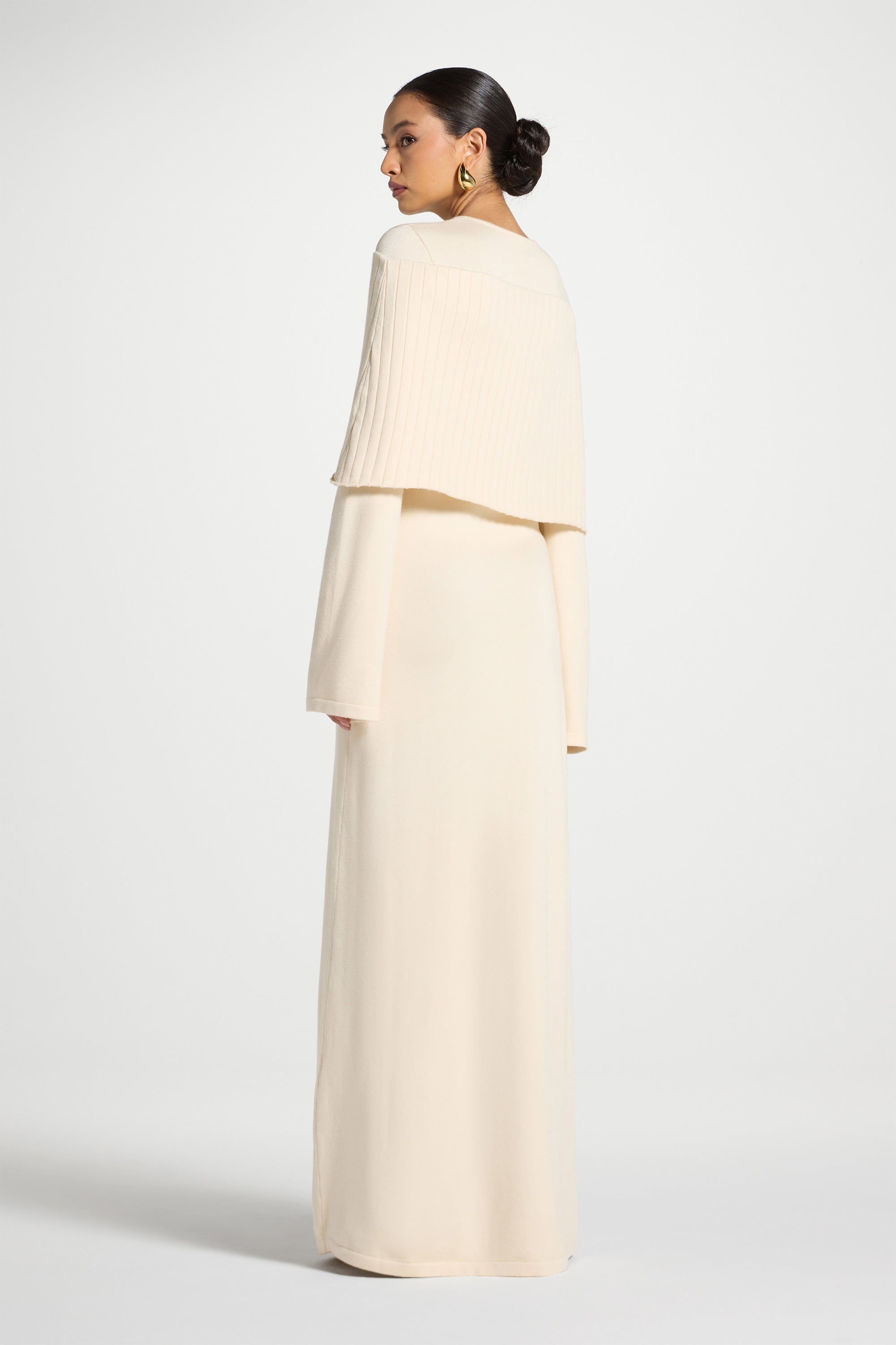 Knit Drape Maxi Dress - Moonlight Abayas Veiled 