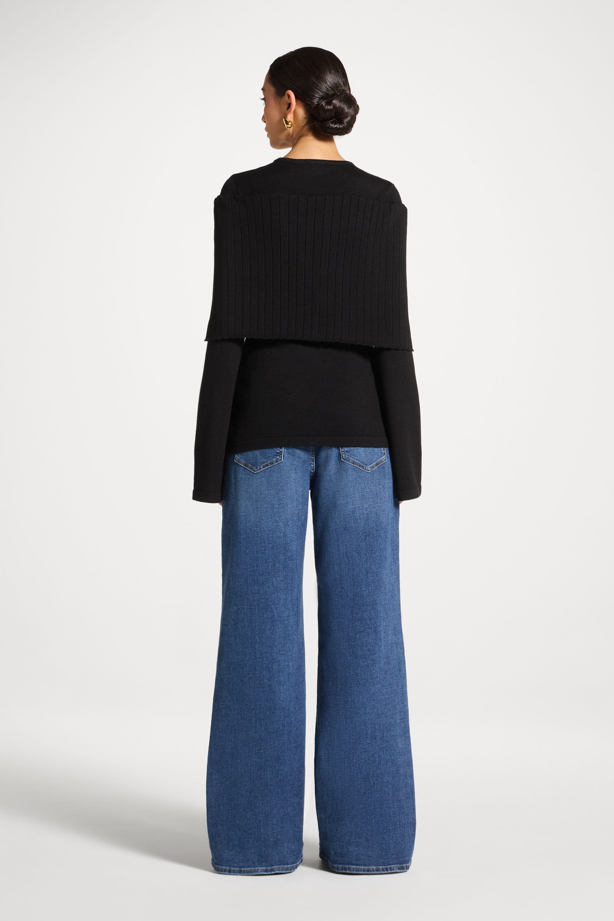 Knit Drape Top - Black Abayas Veiled 
