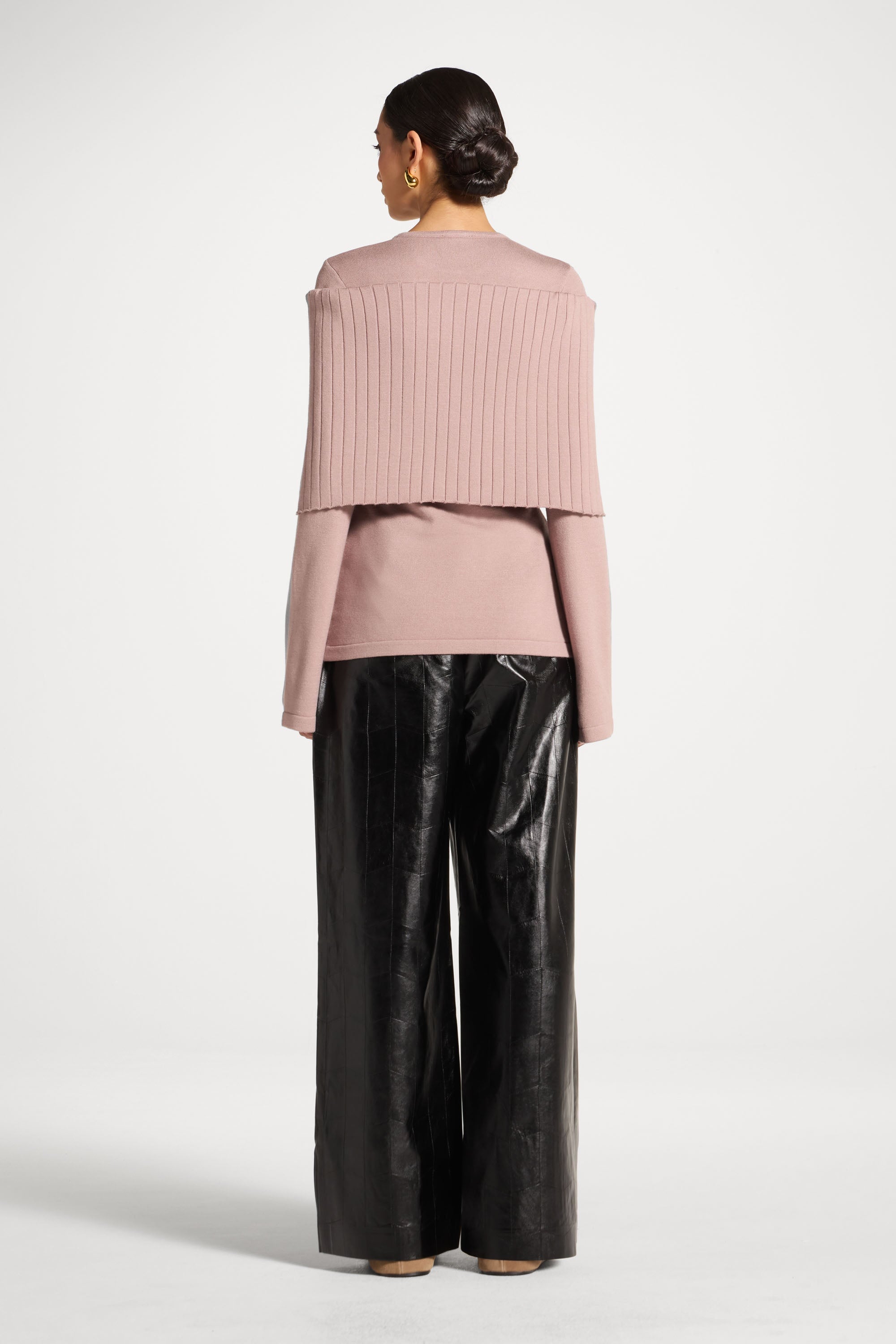 Knit Drape Top - Mocha Mauve Abayas Veiled 