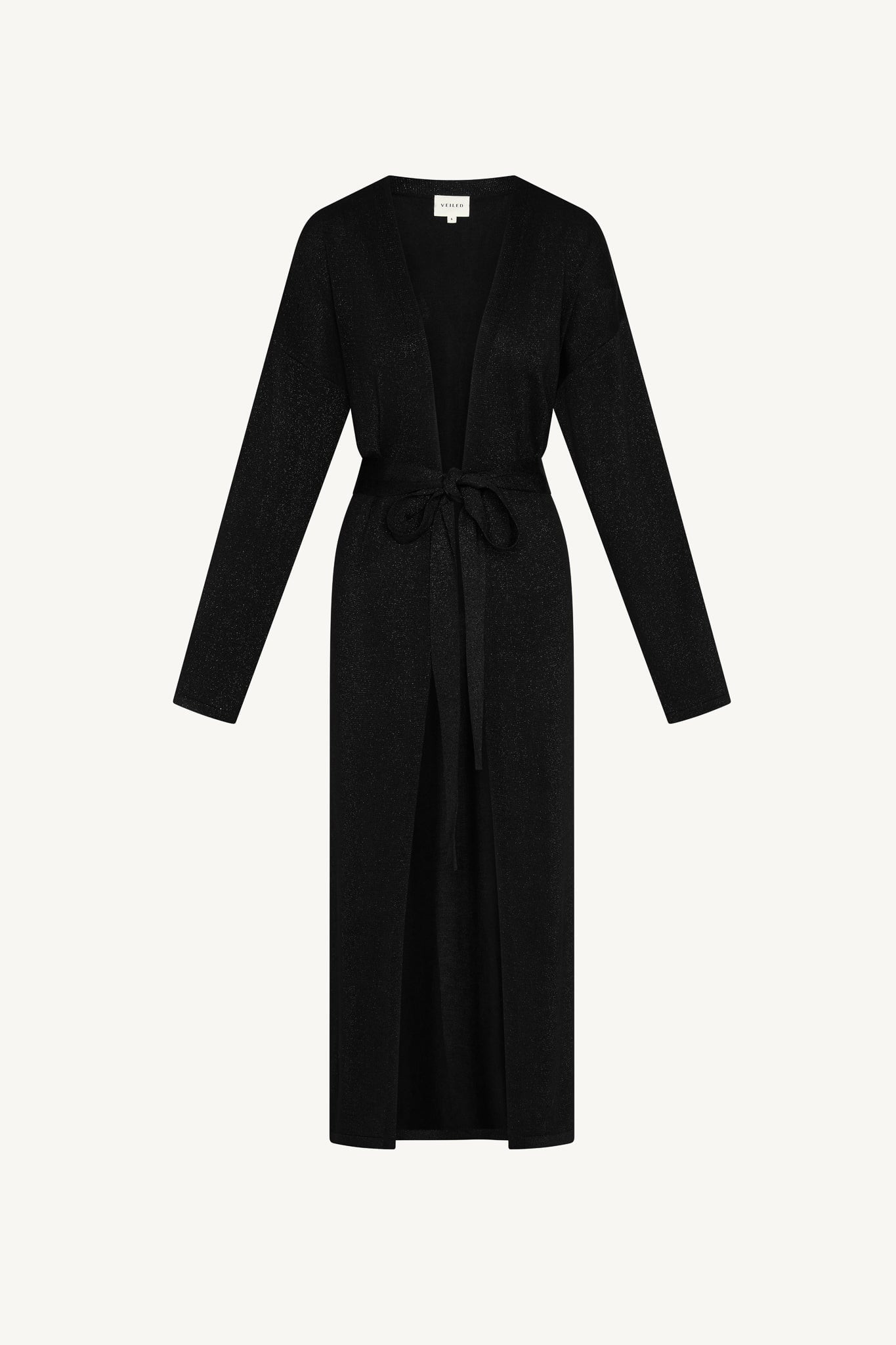 Knit Maxi Cardigan - Black Sparkle Abayas Veiled 