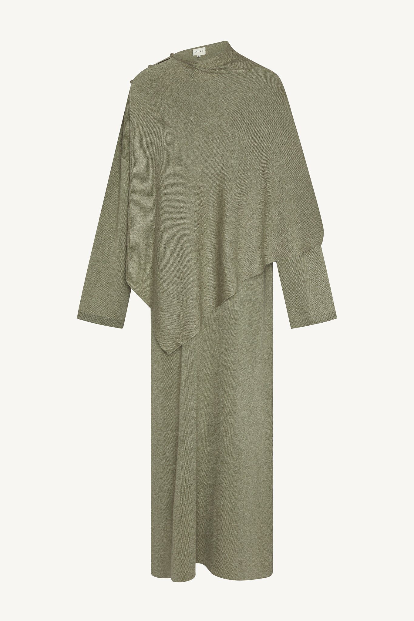 Knit Maxi Dress & Scarf Set - Sage Abayas Veiled 