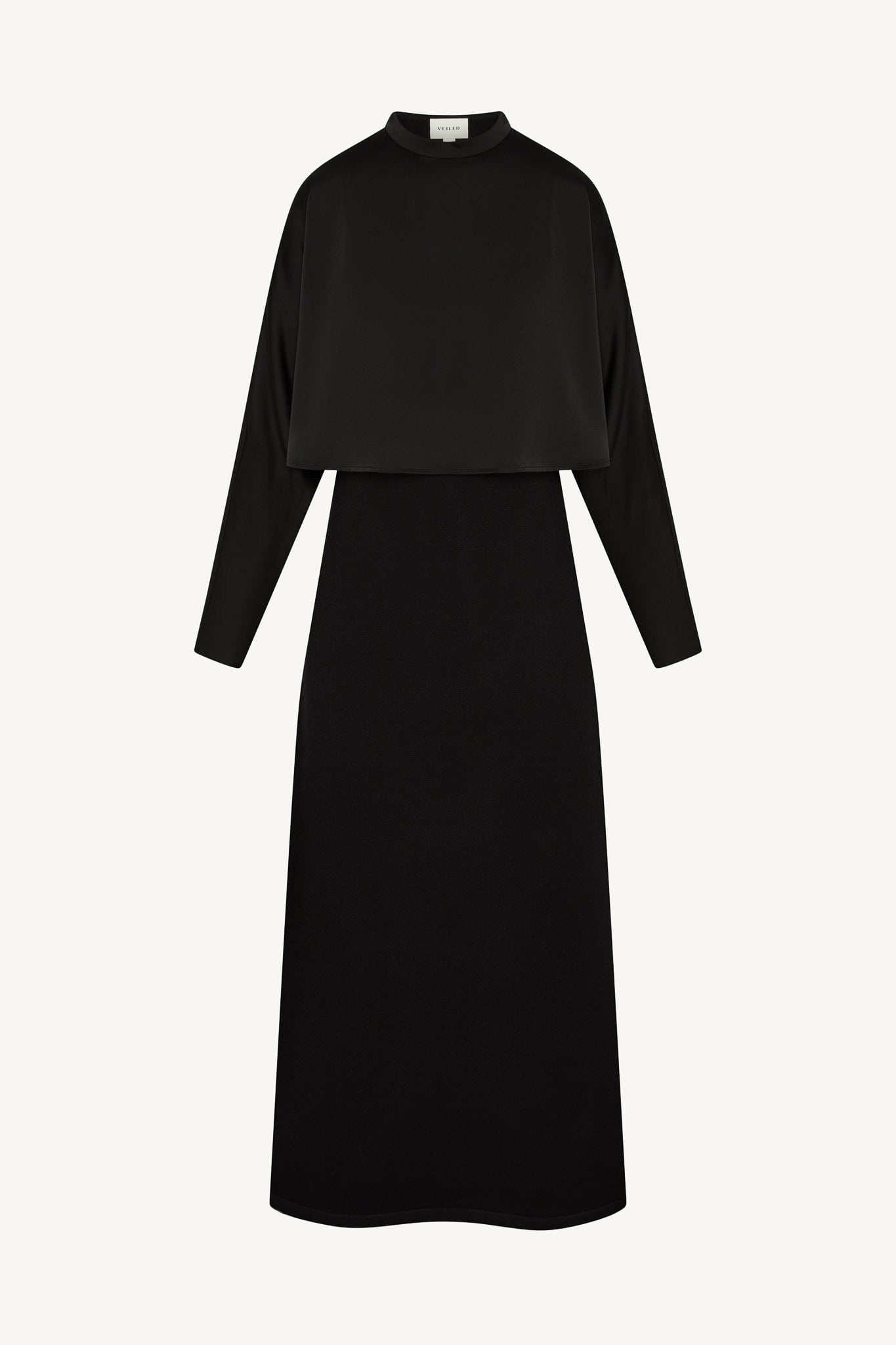 Knit Maxi Dress & Top Set - Black Abayas Veiled 