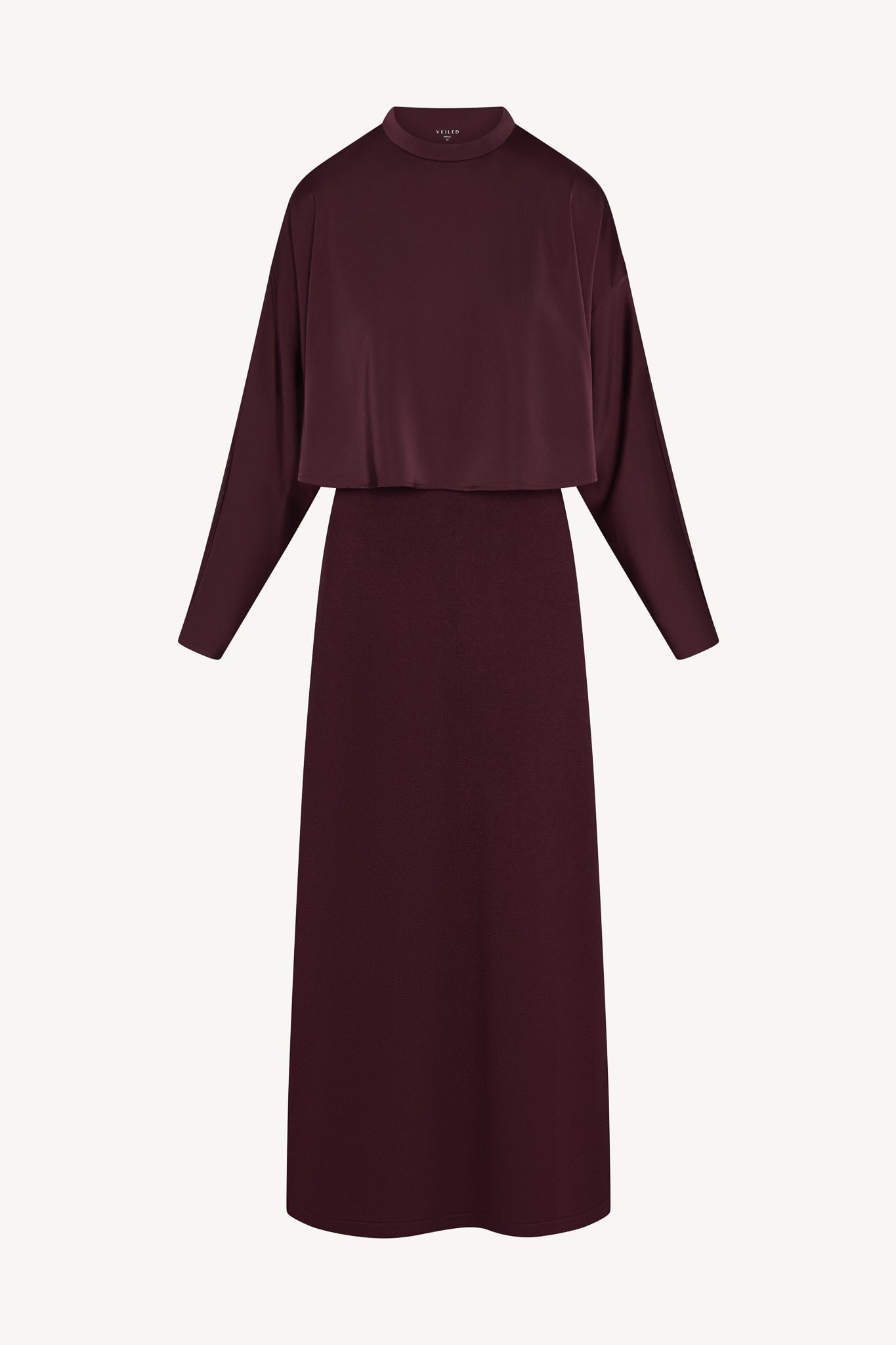 Knit Maxi Dress & Top Set - Spiced Plum Abayas Veiled 